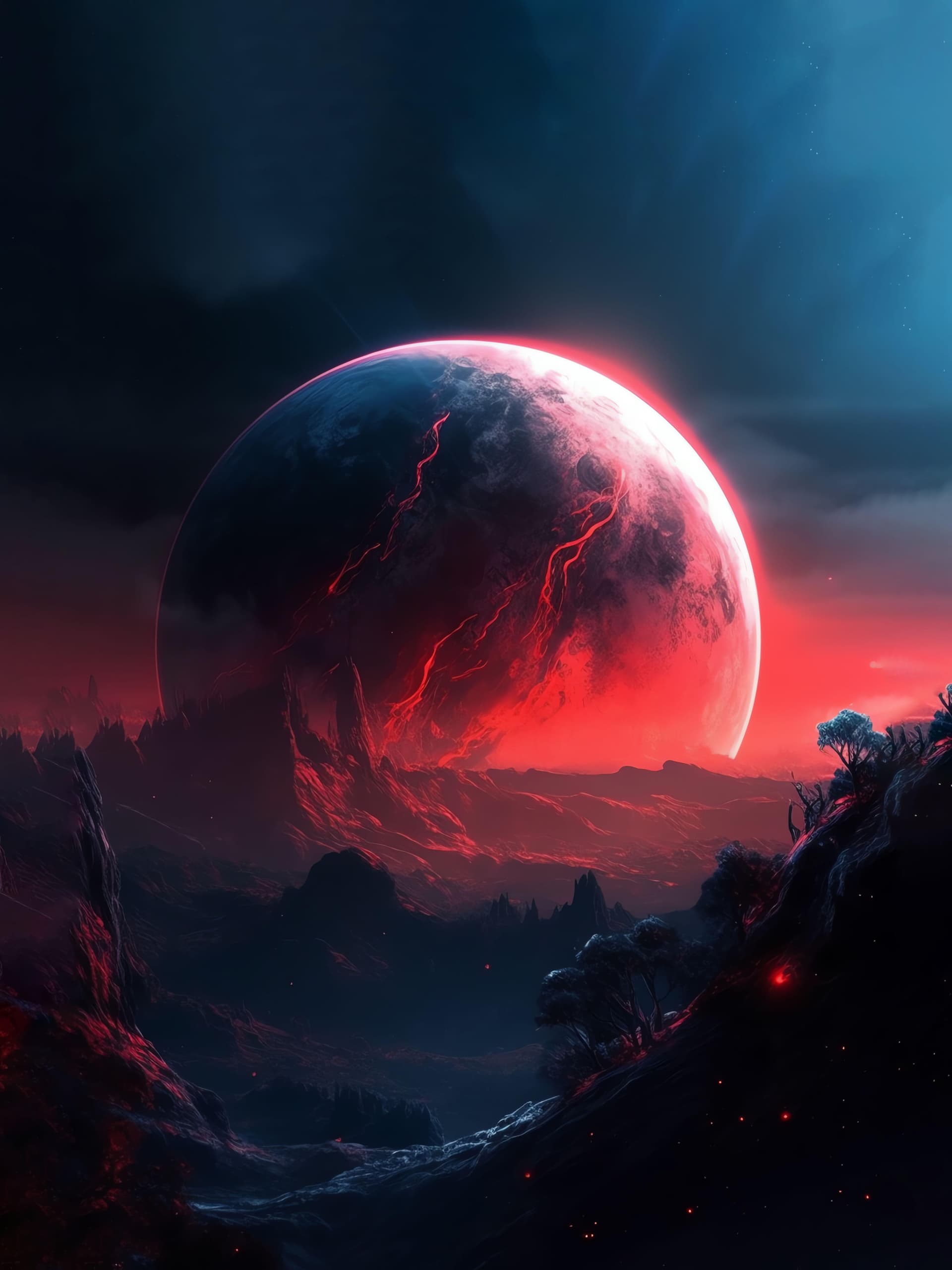 Inferno Planetary Rise - Pro phone wallpaper