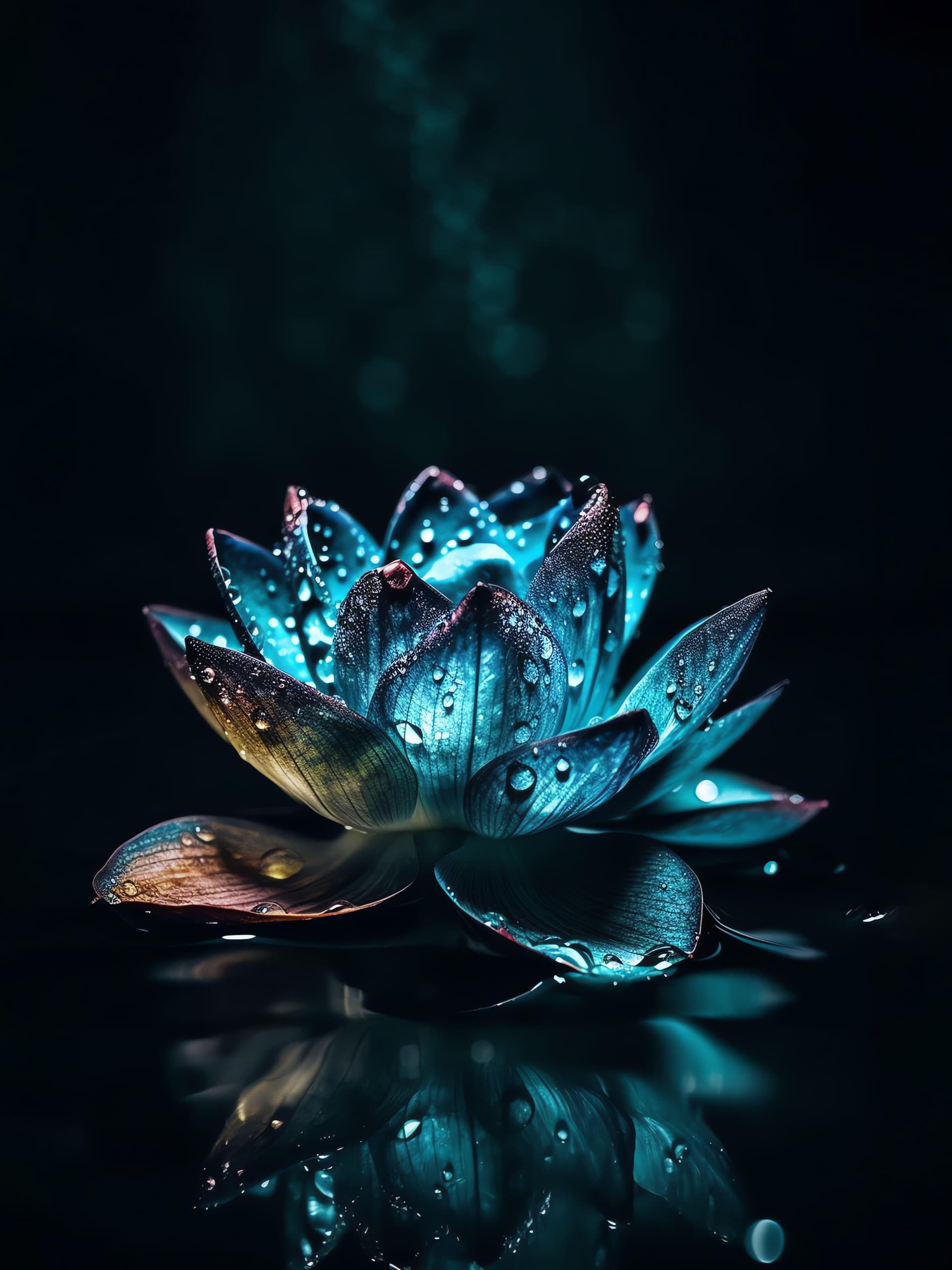 Aquatic Lotus Bloom - Pro phone wallpaper