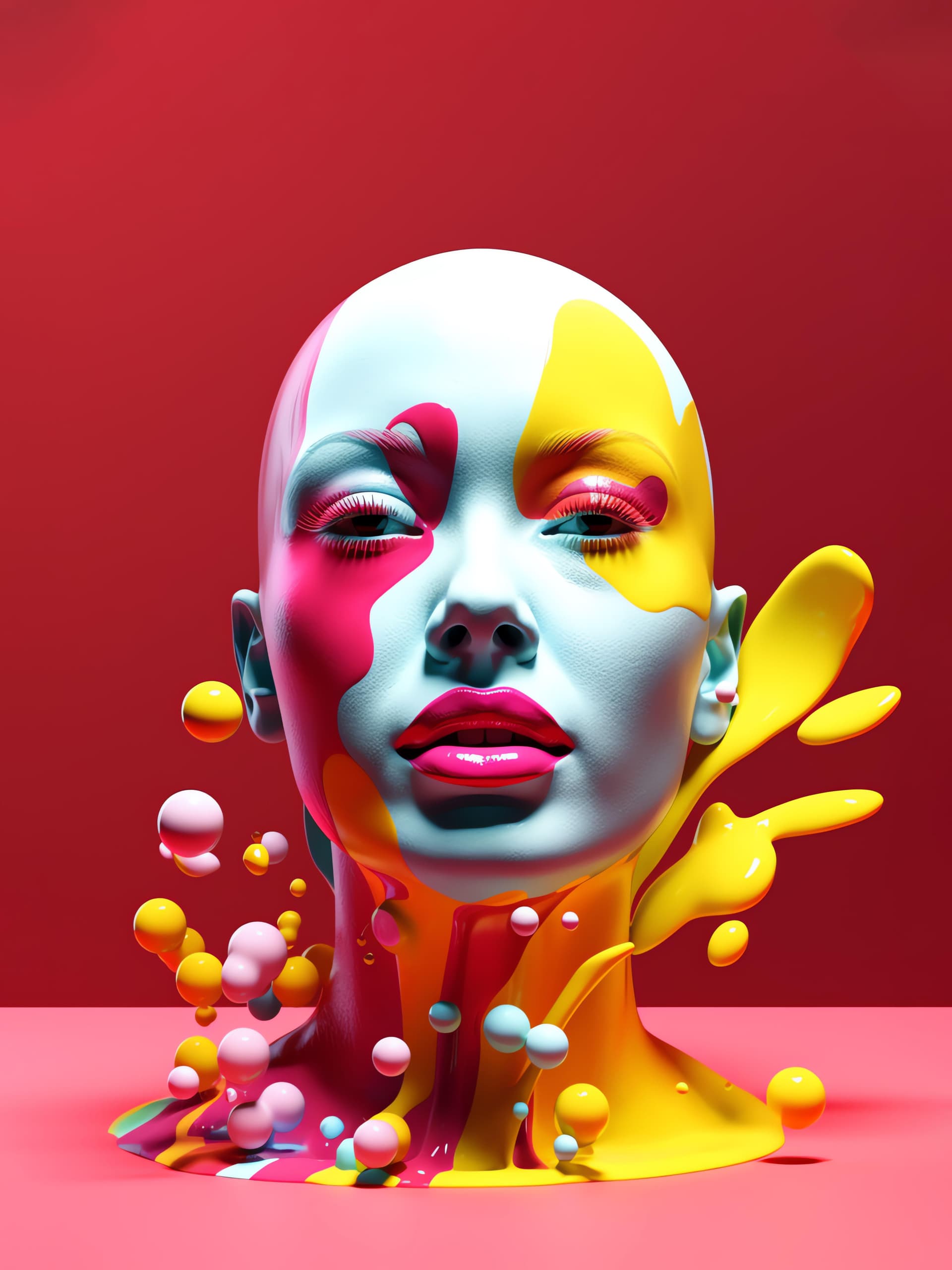 Melting Color Portrait - Pro phone wallpaper