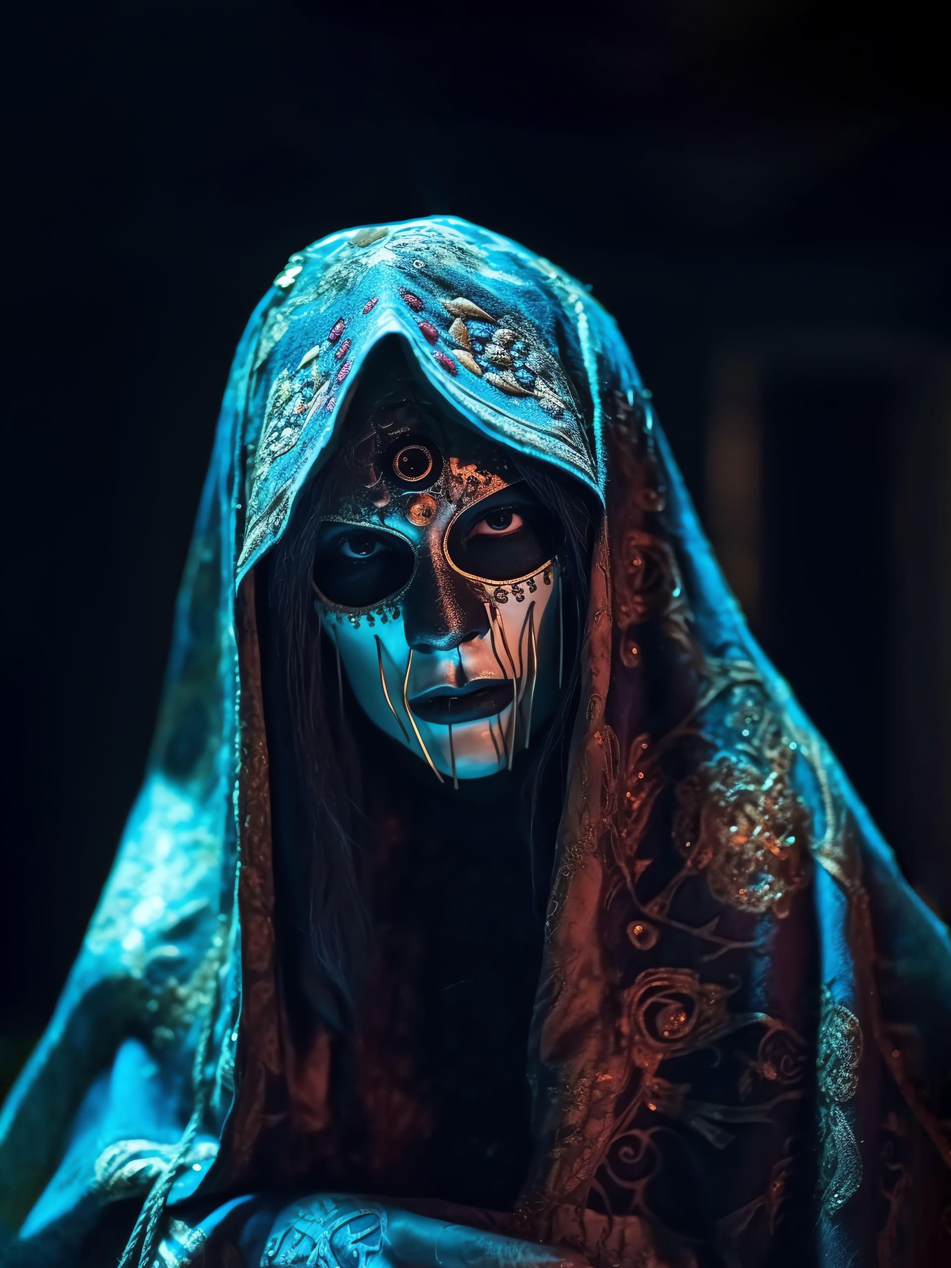 Mystic Masked Figure - Pro phone wallpaper