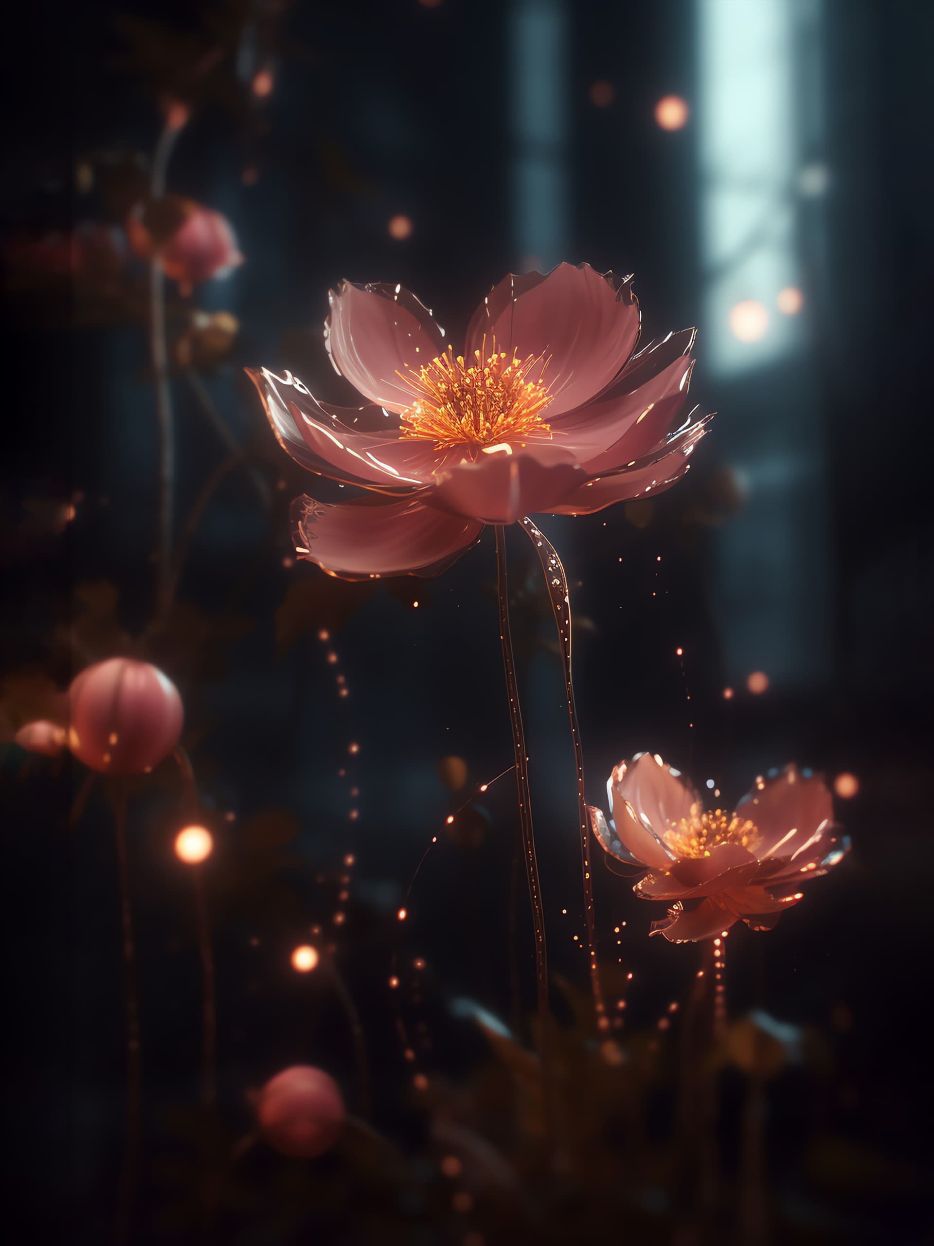 Glowing Floral Sparkle - Pro phone wallpaper