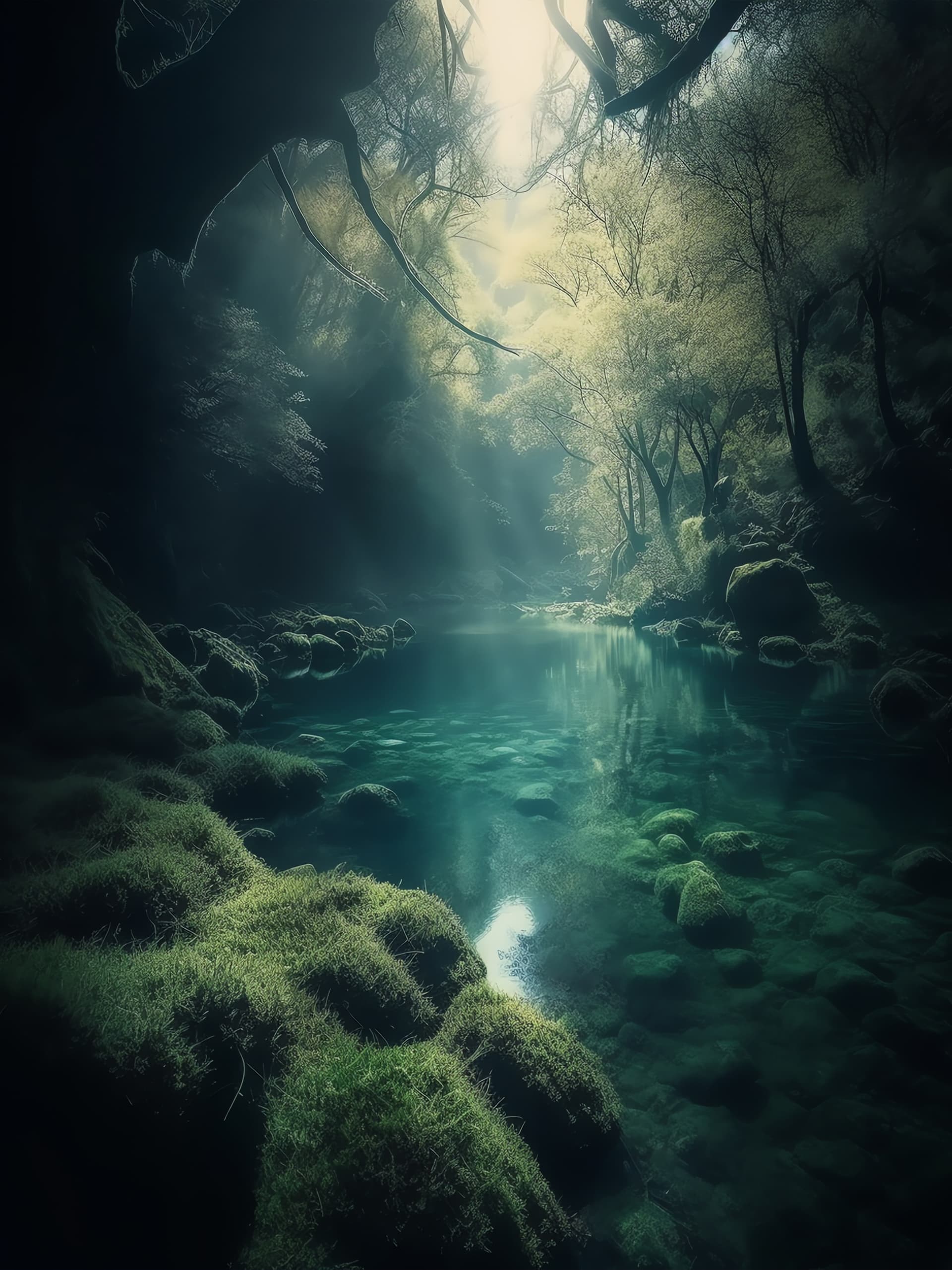 Enchanted Forest Stream - Pro phone wallpaper