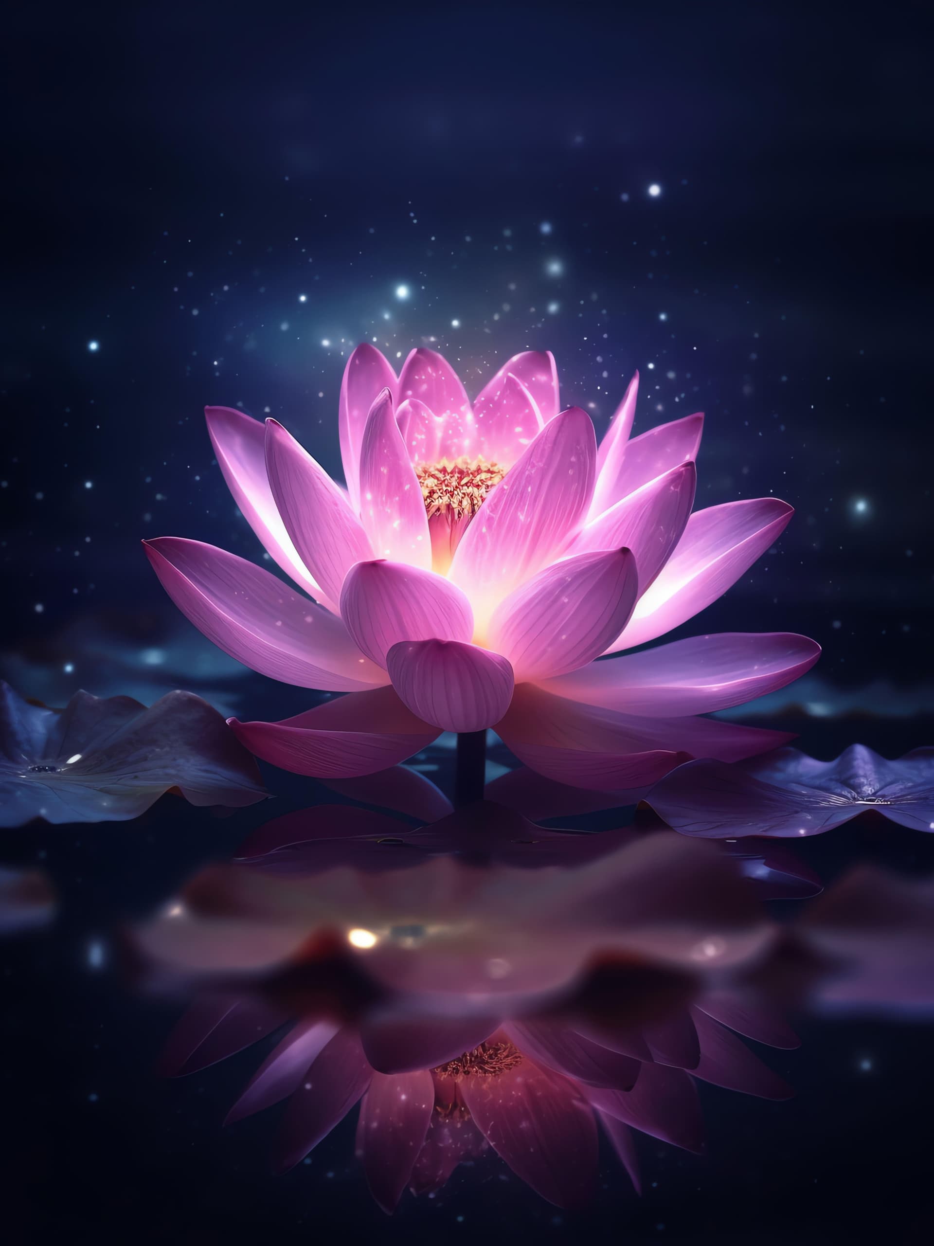 Luminous Lotus Bloom - Pro phone wallpaper