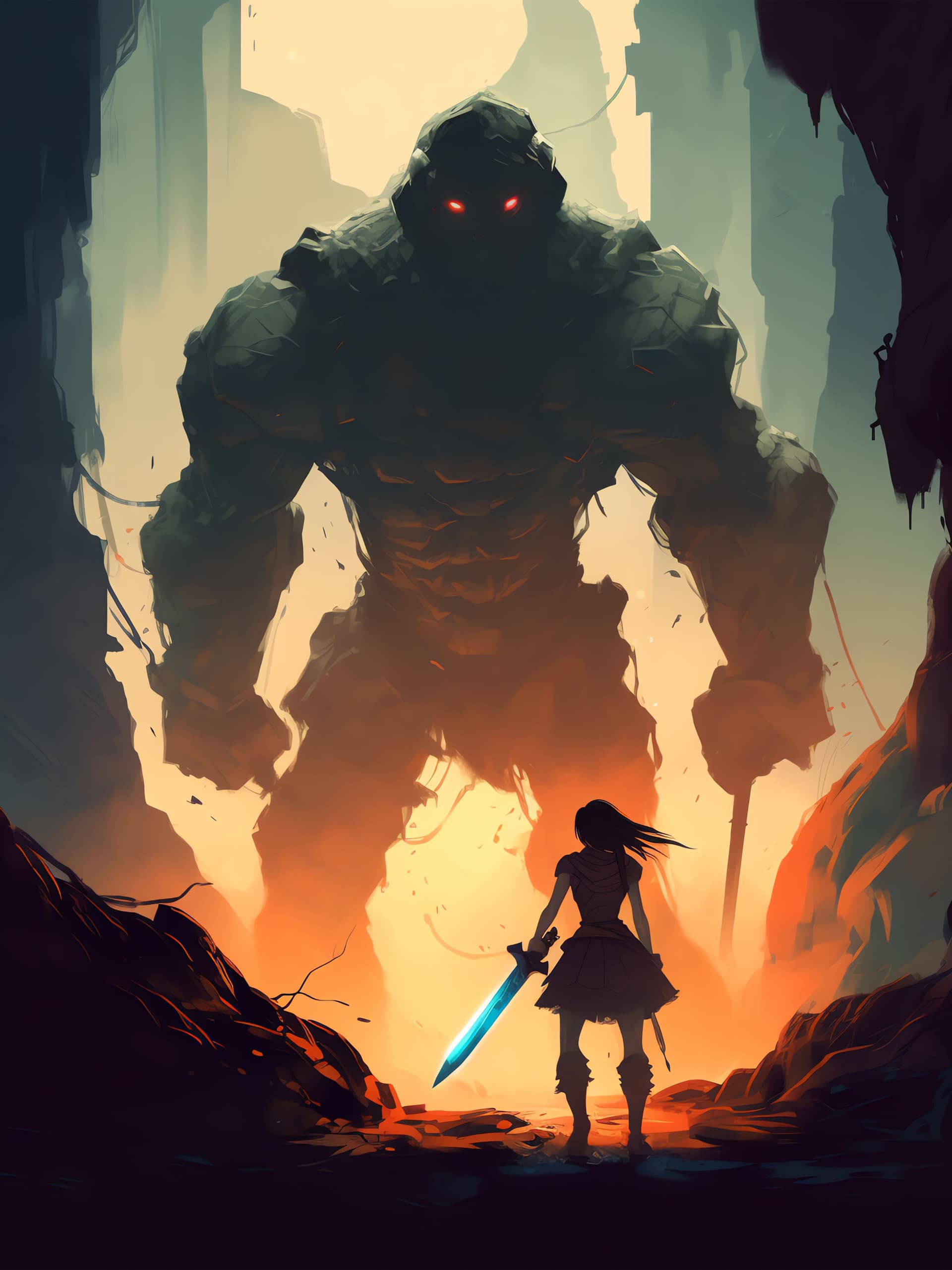 Giant Stone Guardian - Pro phone wallpaper