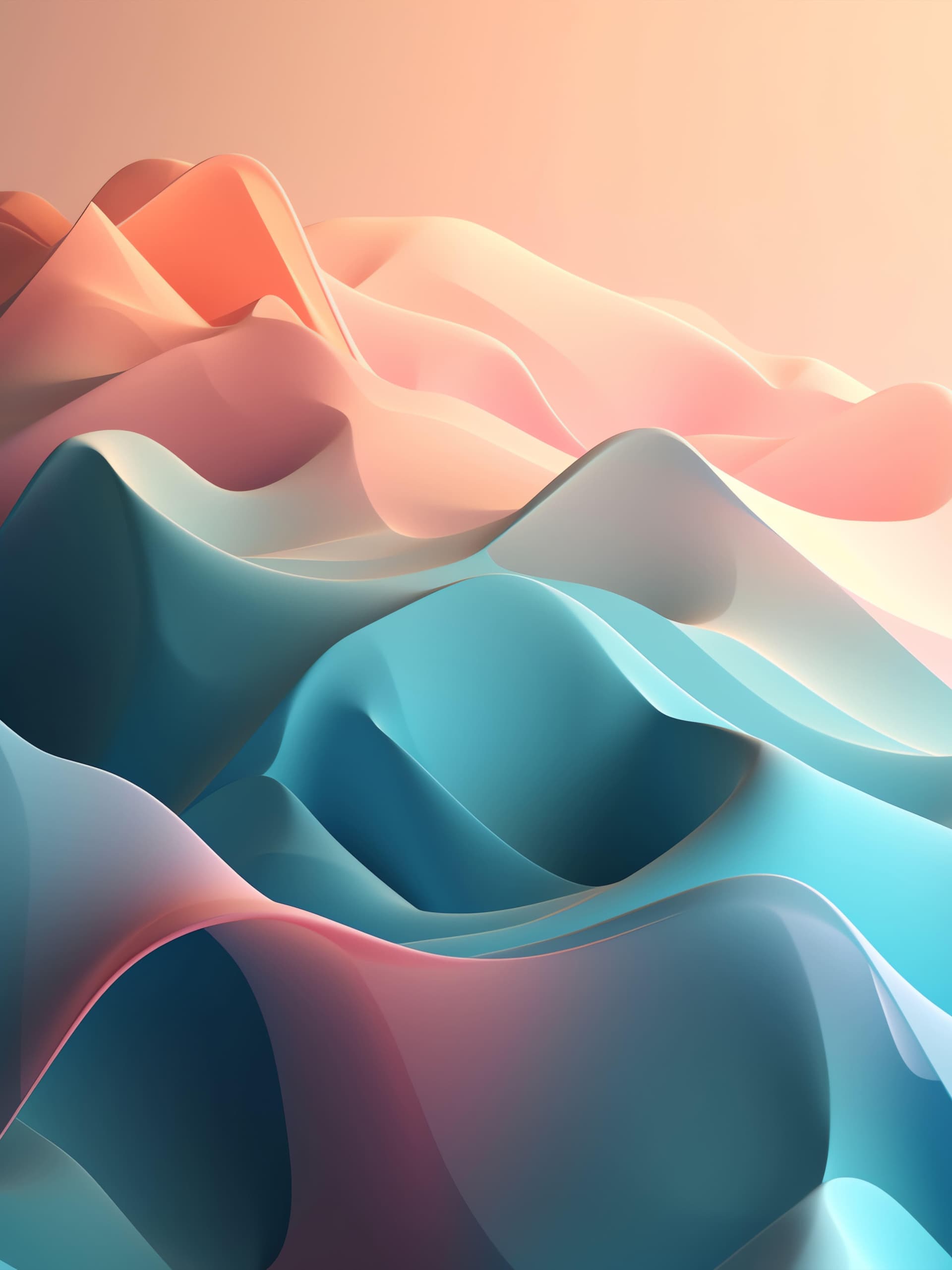 Pastel Ribbon Waves - Pro phone wallpaper
