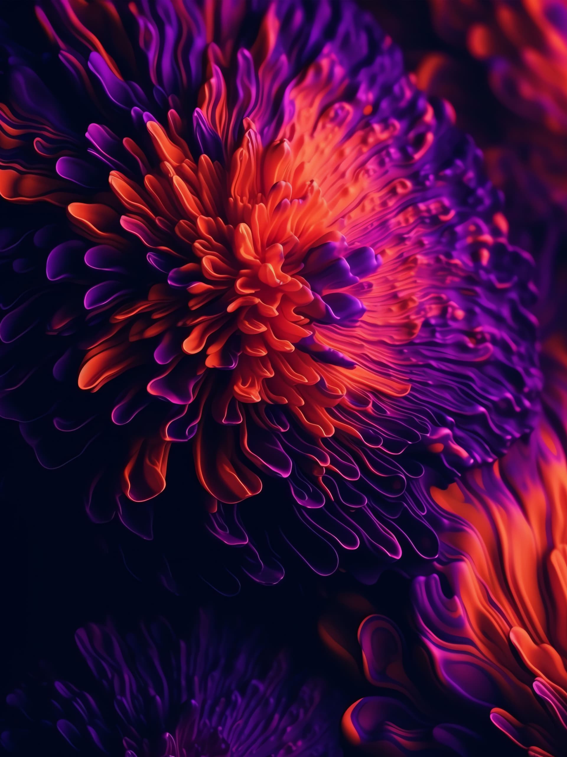 Floral Fractal Bloom - Pro phone wallpaper