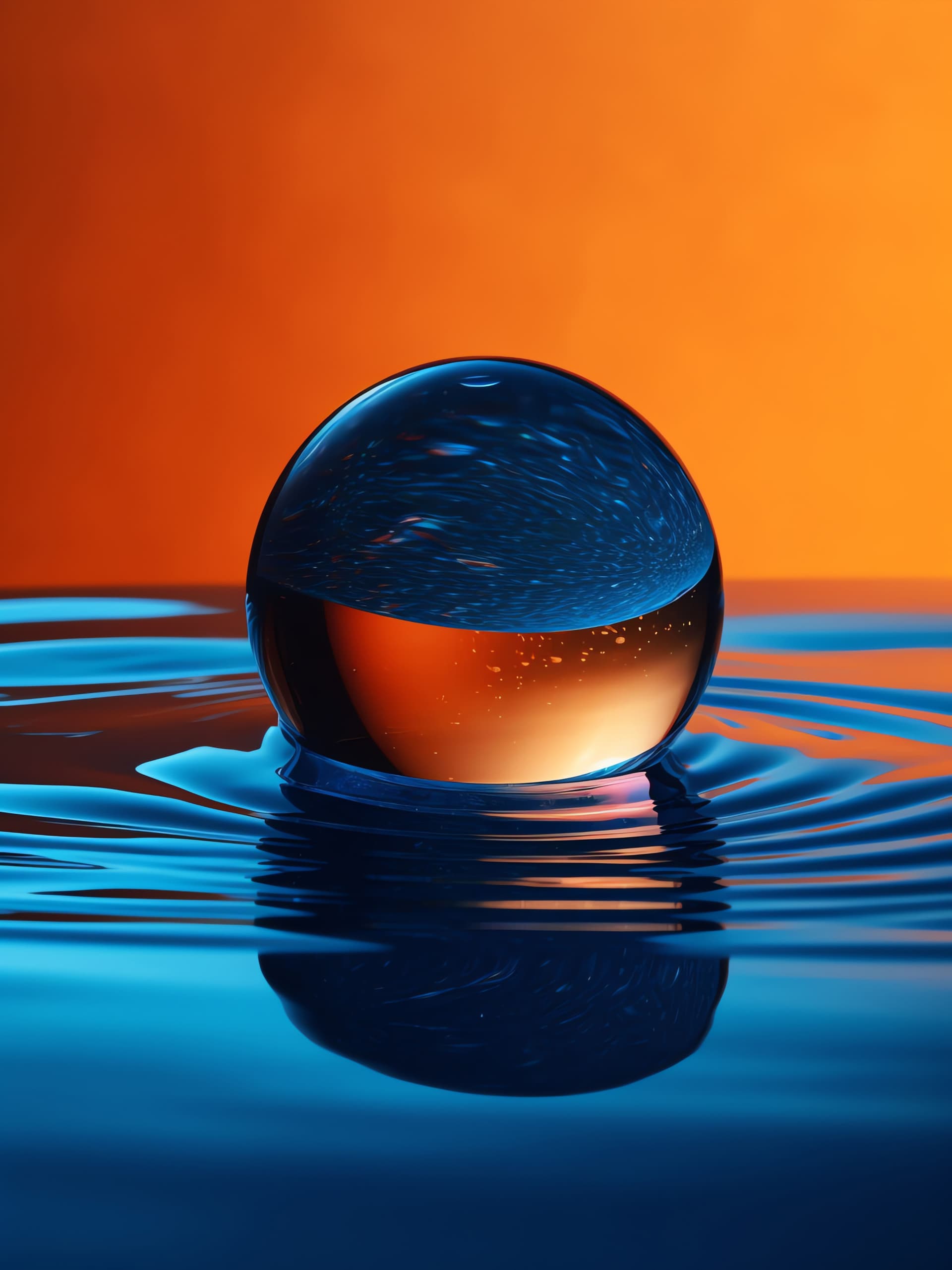 Water Orb Reflection - Pro phone wallpaper