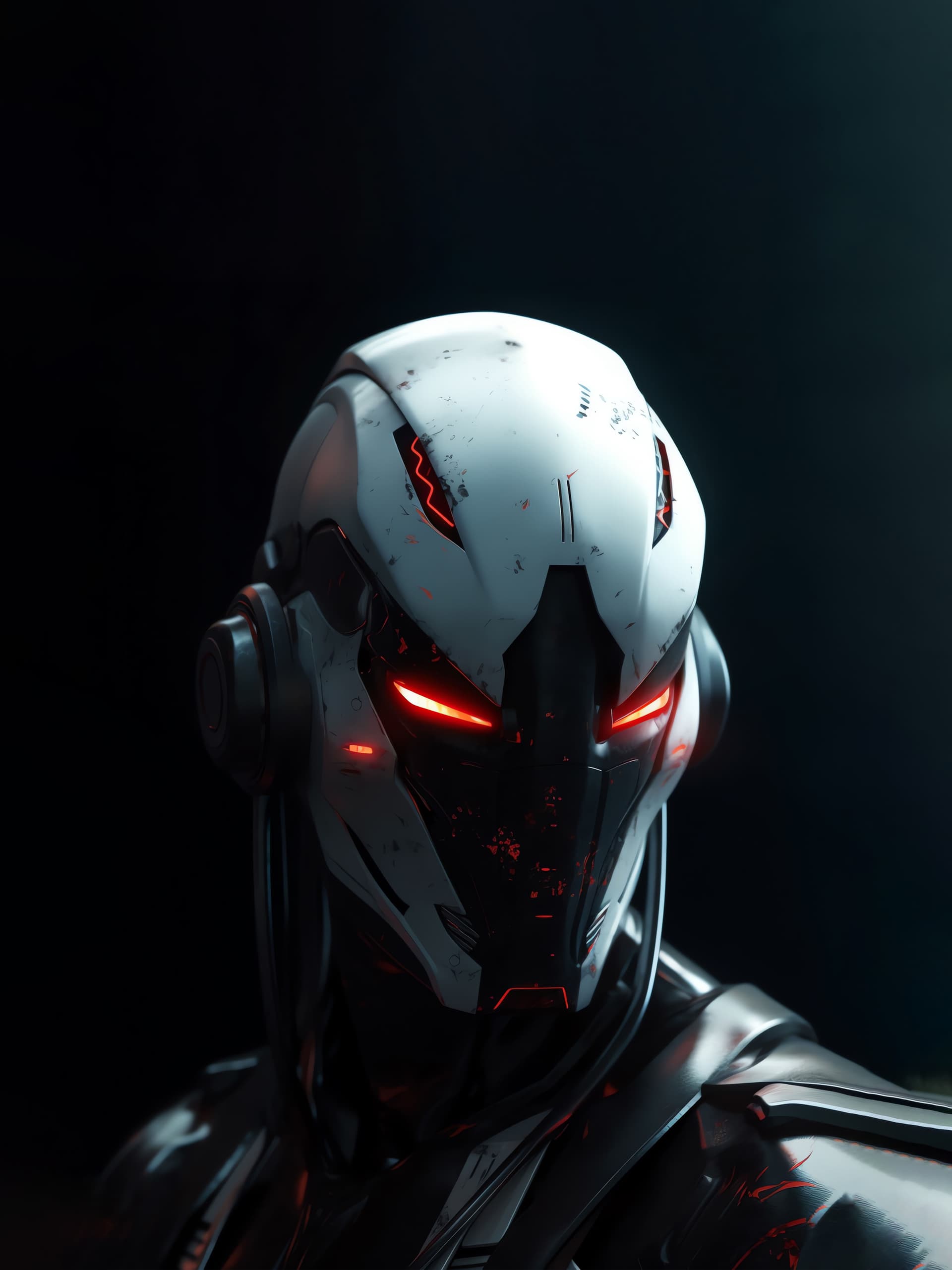 Cybernetic Soldier Portrait - Pro phone wallpaper