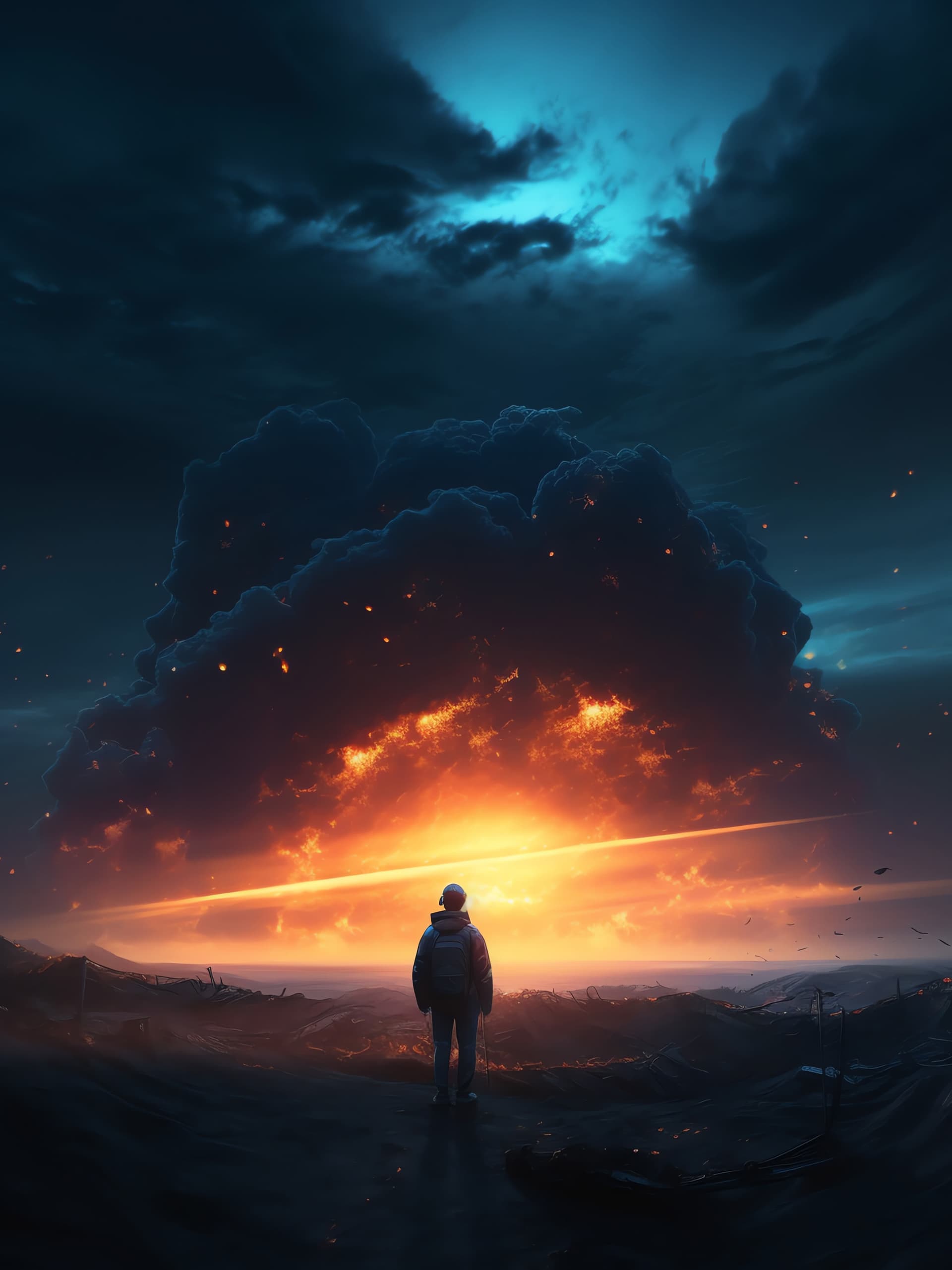Apocalyptic Sky Gazer - Pro phone wallpaper