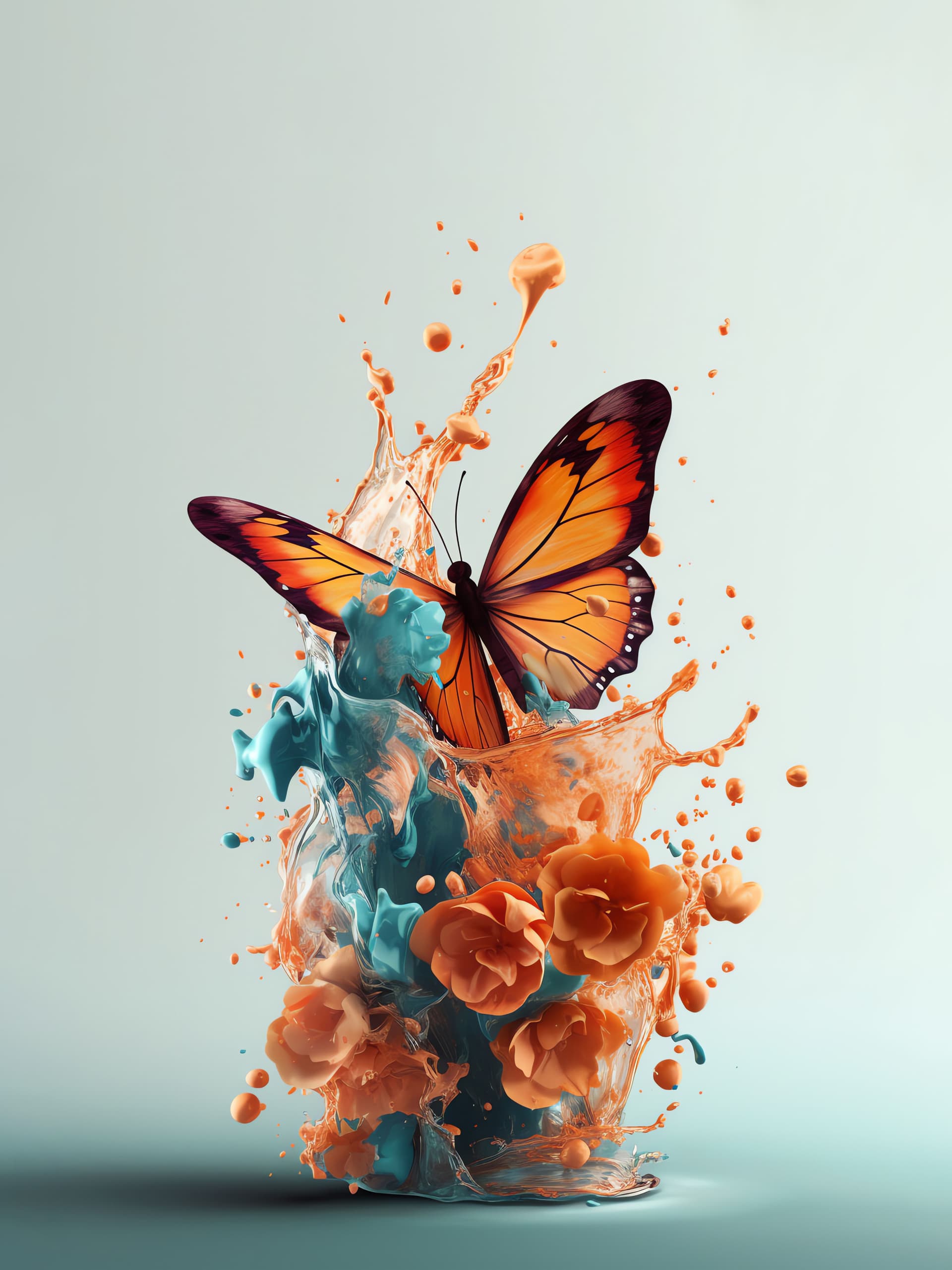 Butterfly Splash - Pro phone wallpaper