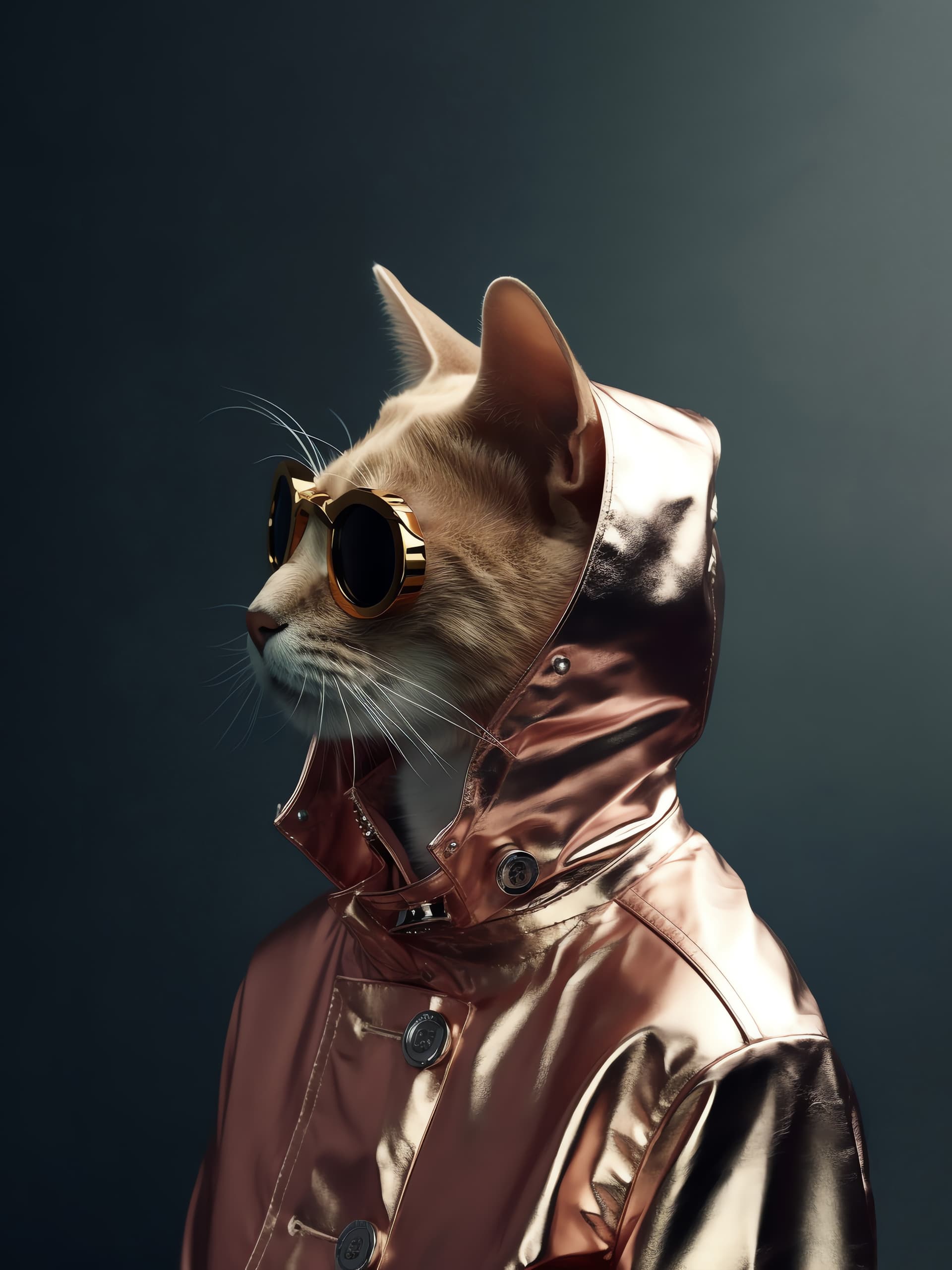 Stylish Cat Portrait - Pro phone wallpaper