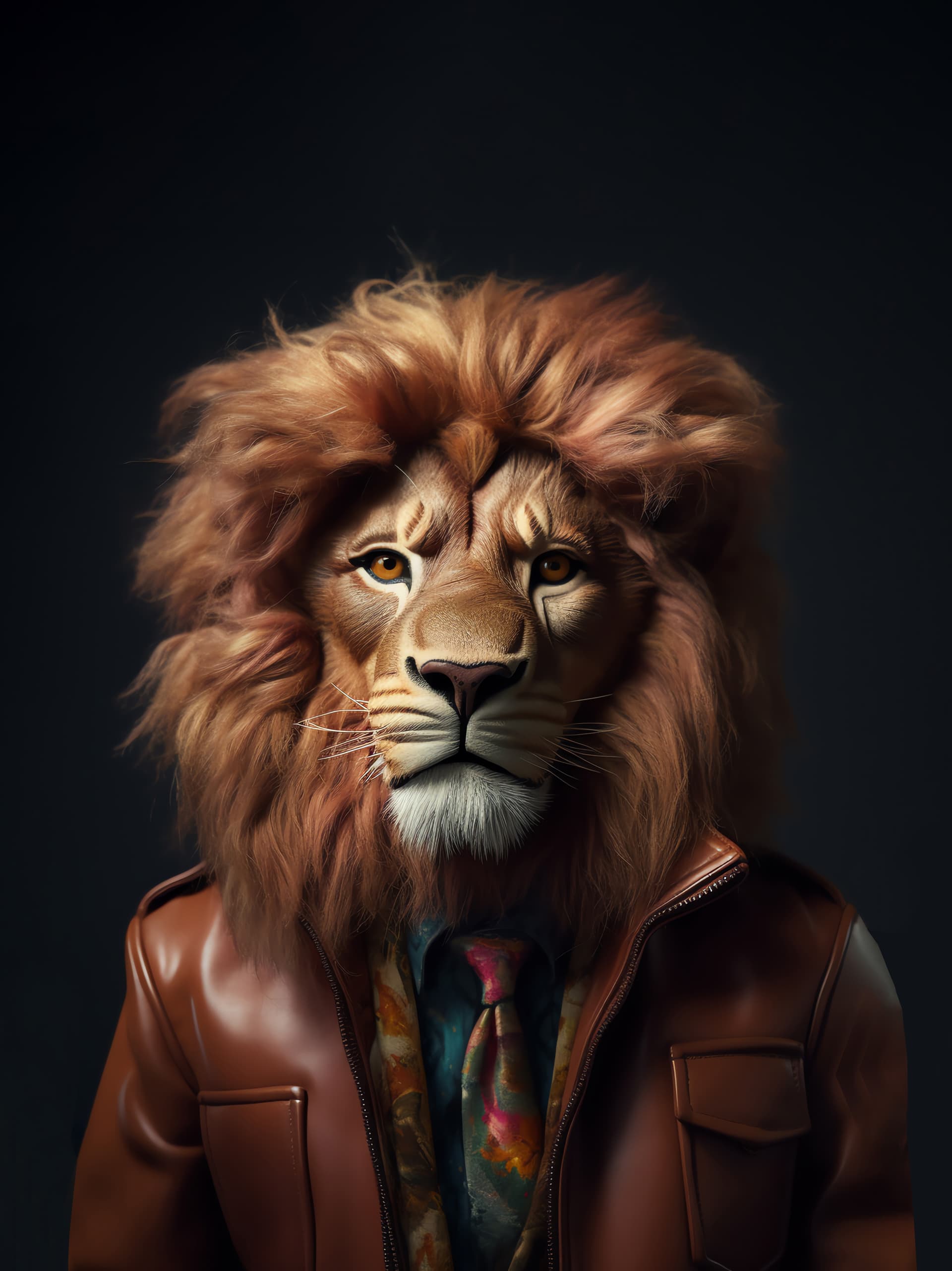 Lion in Leather - Pro phone wallpaper
