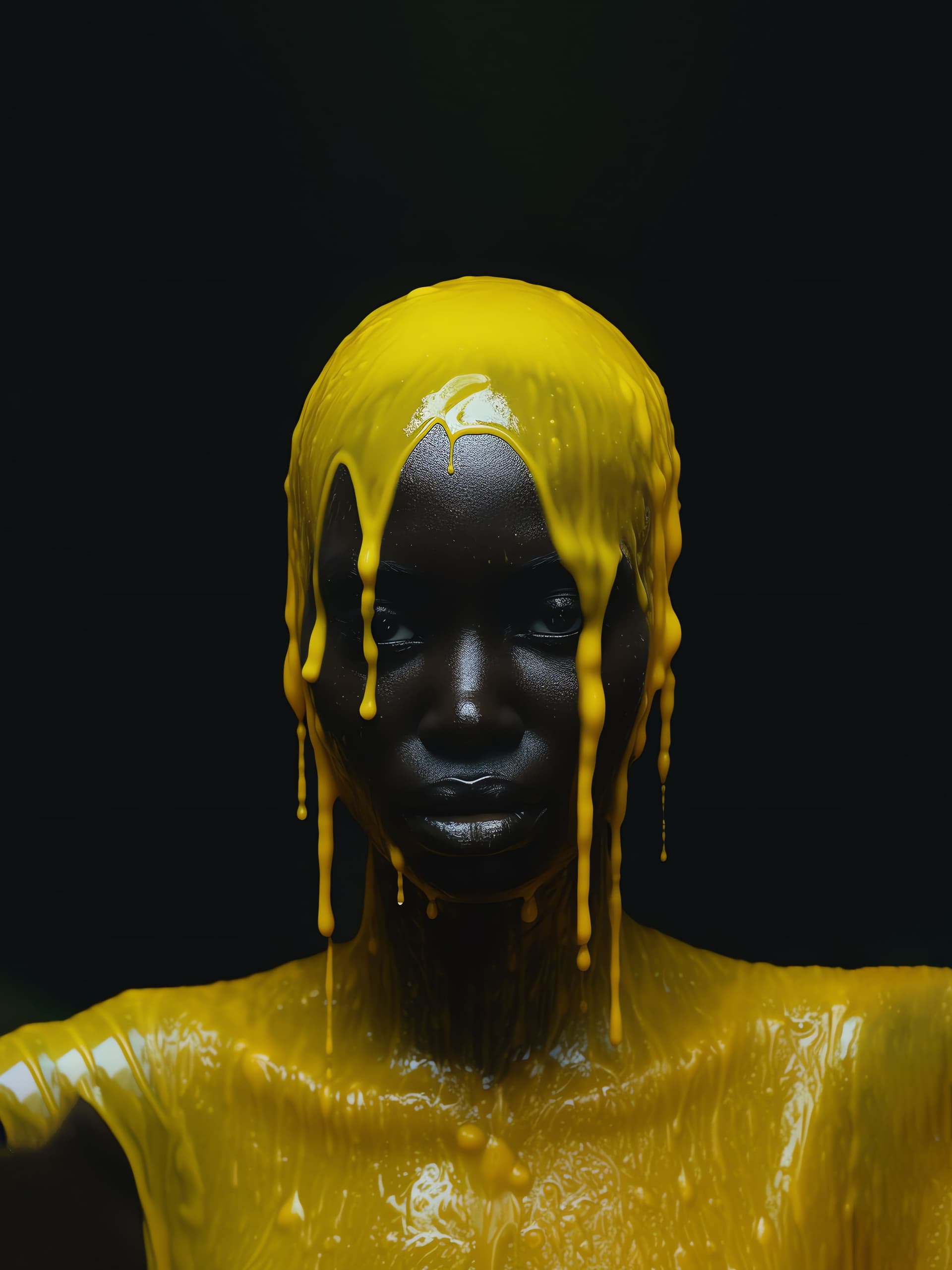 Golden Drip Portrait - Pro phone wallpaper