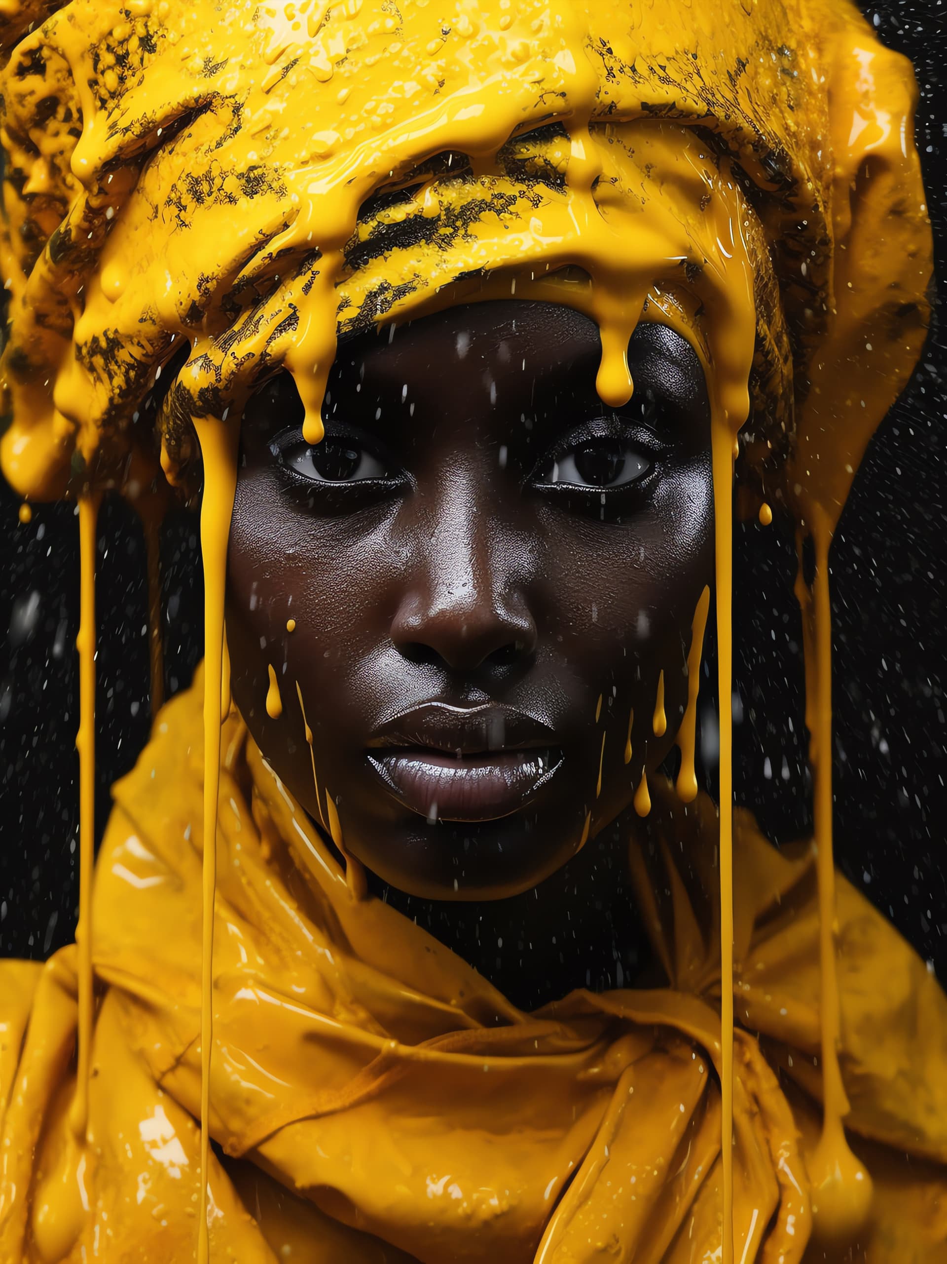 Golden Drip Portrait - Pro phone wallpaper