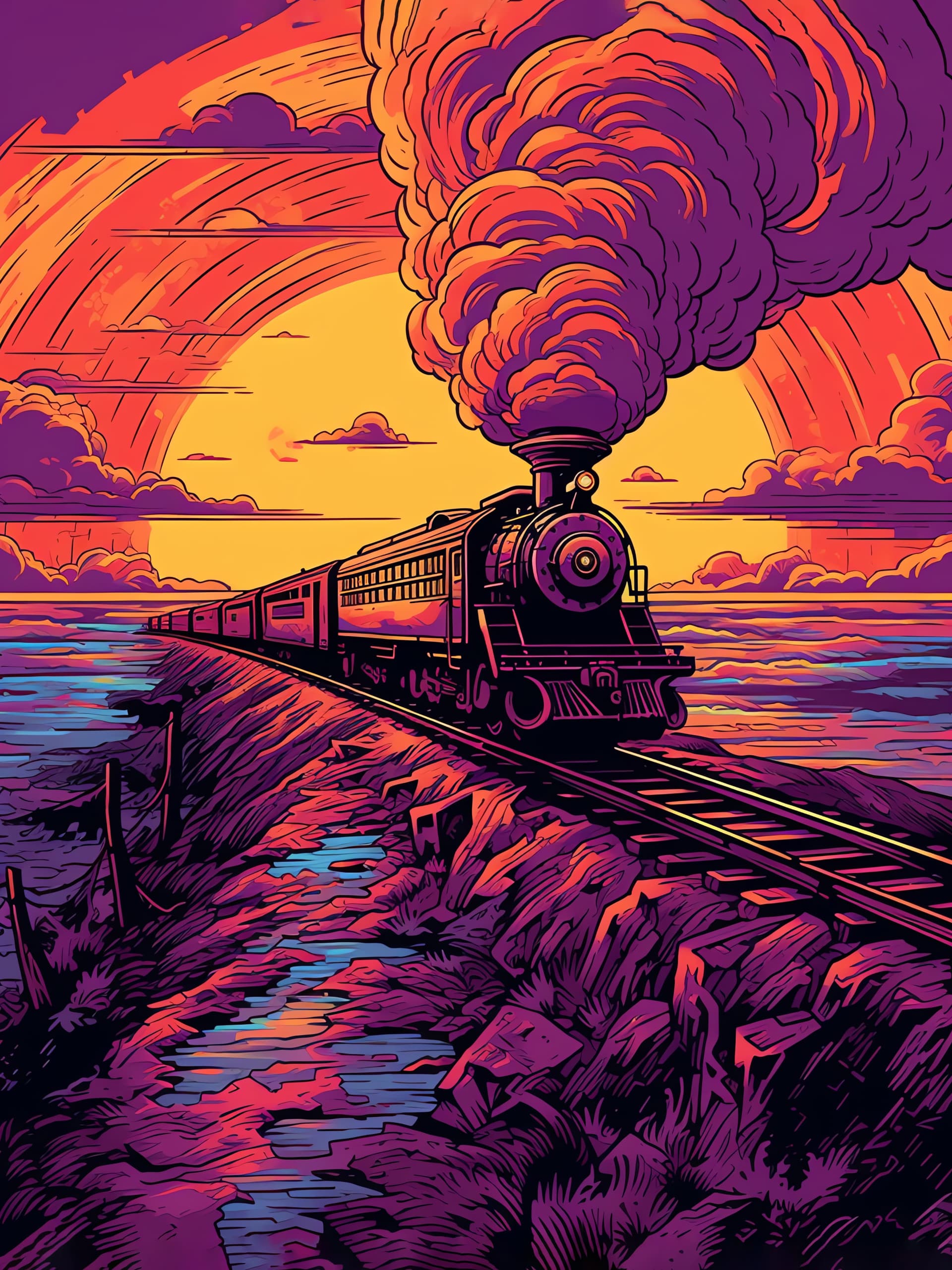 Sunset Express - Pro phone wallpaper
