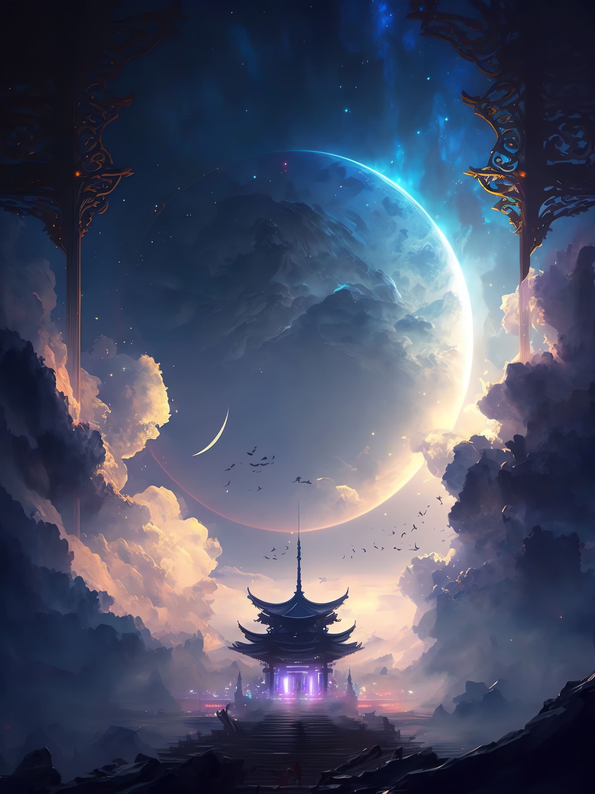 Lunar Temple - Pro phone wallpaper