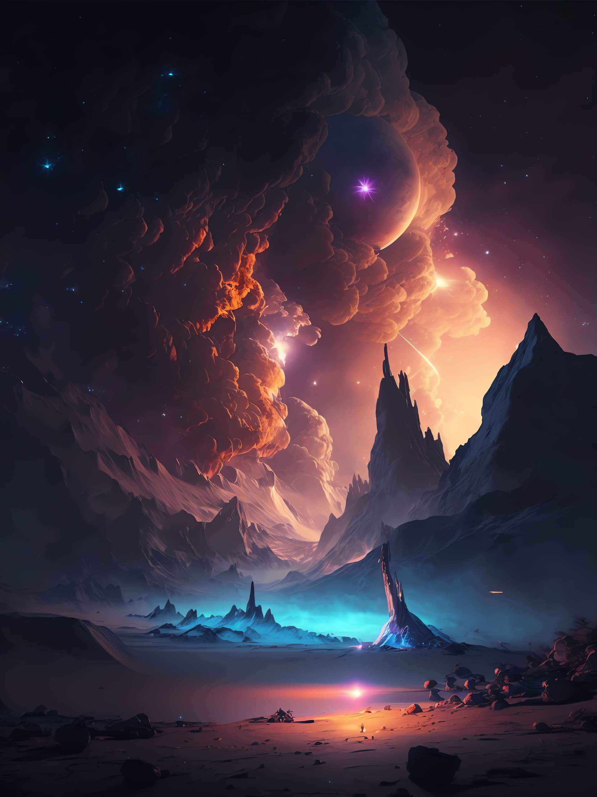 Cosmic Peaks - Pro phone wallpaper