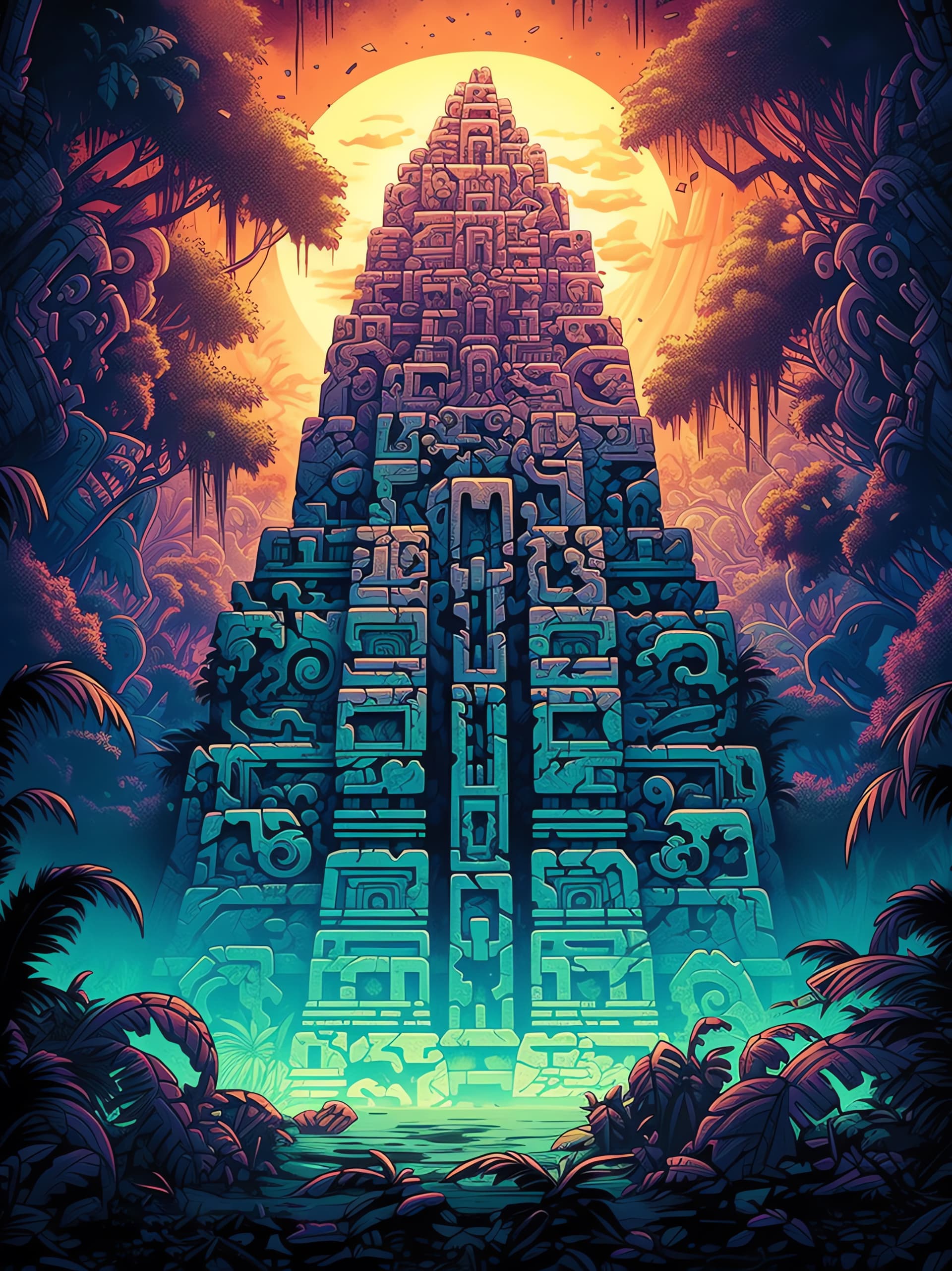 Jungle Temple - Pro phone wallpaper