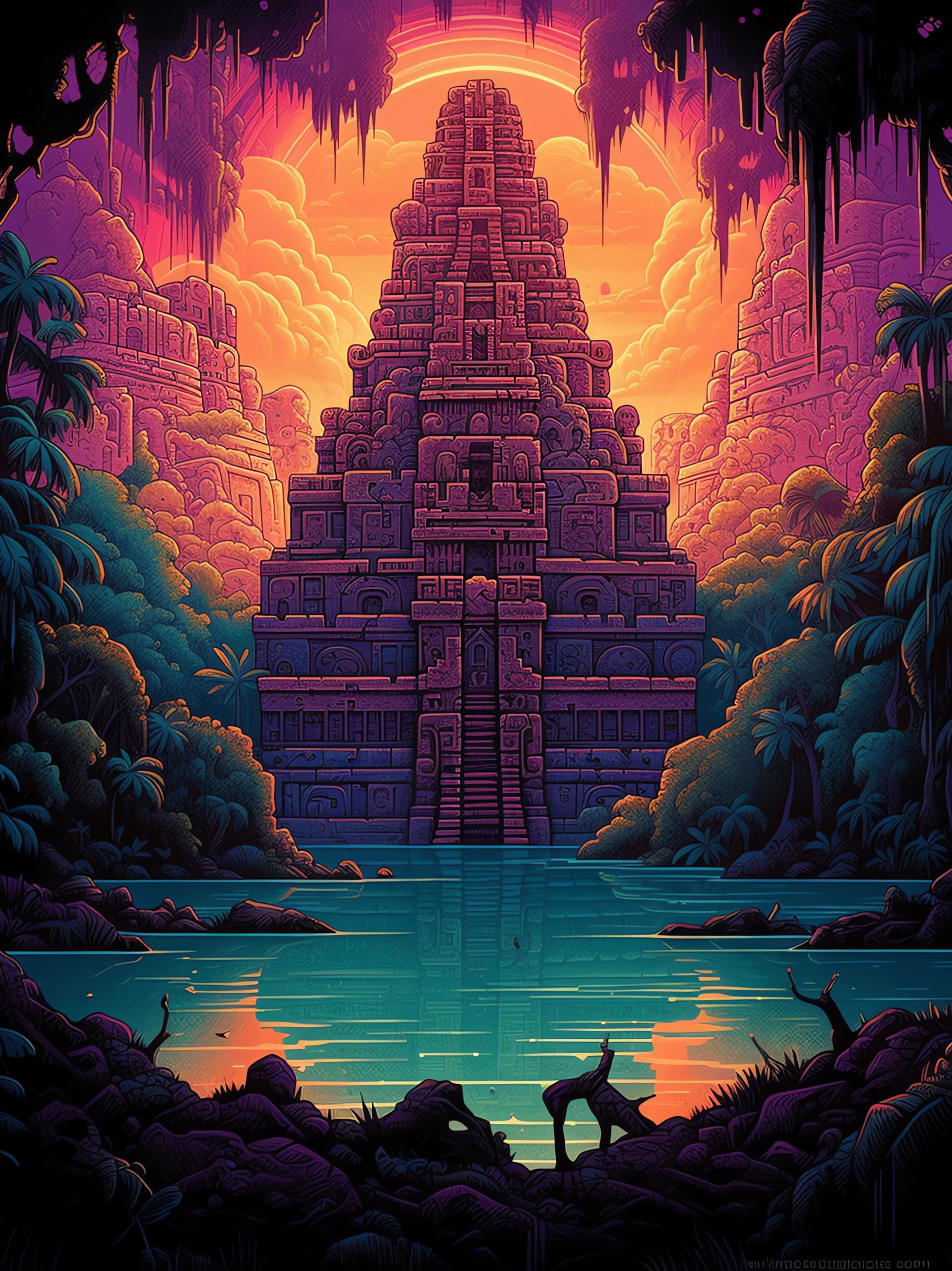Jungle Temple - Pro phone wallpaper