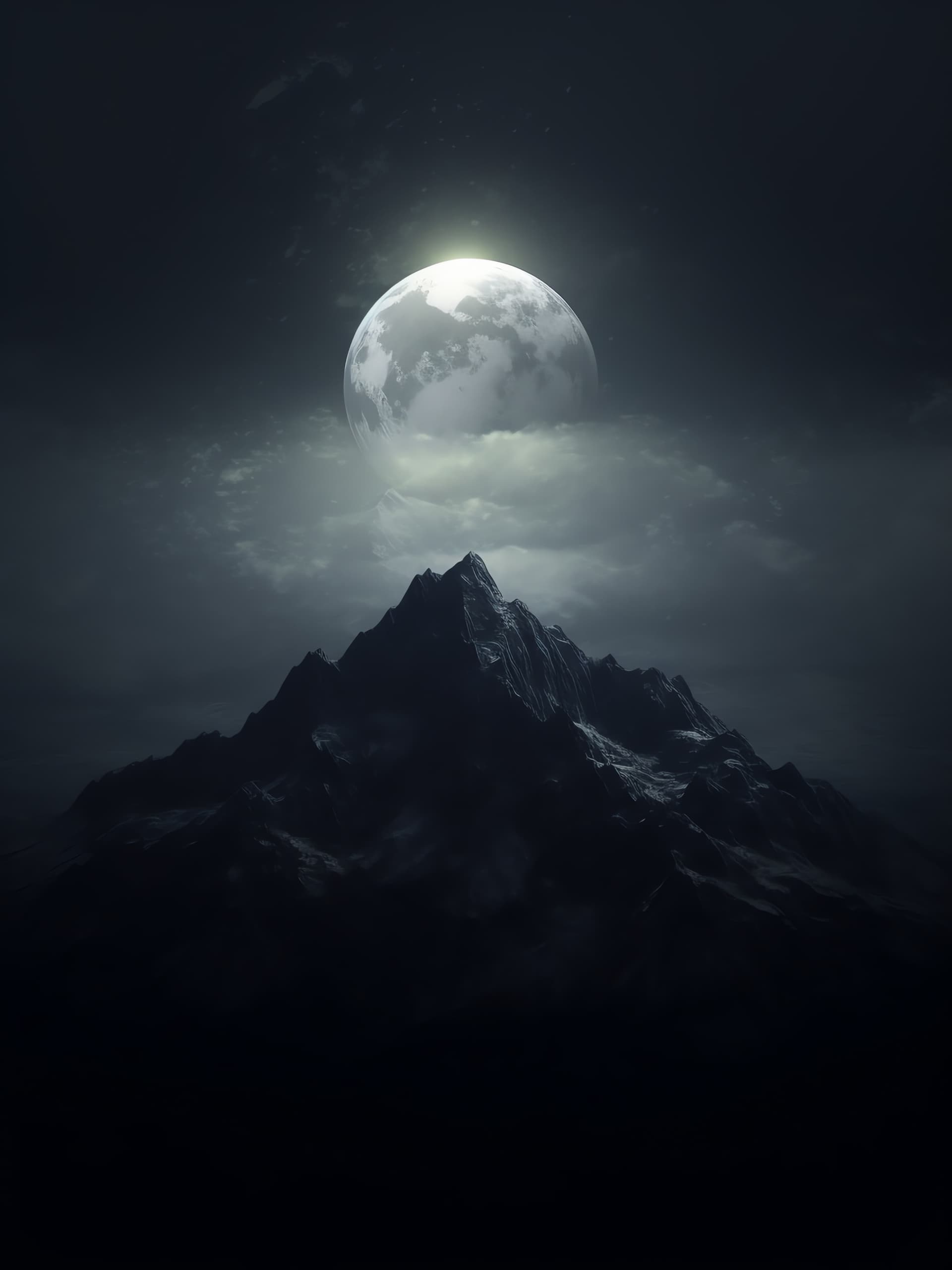 Lunar Mountain Peak - Pro phone wallpaper