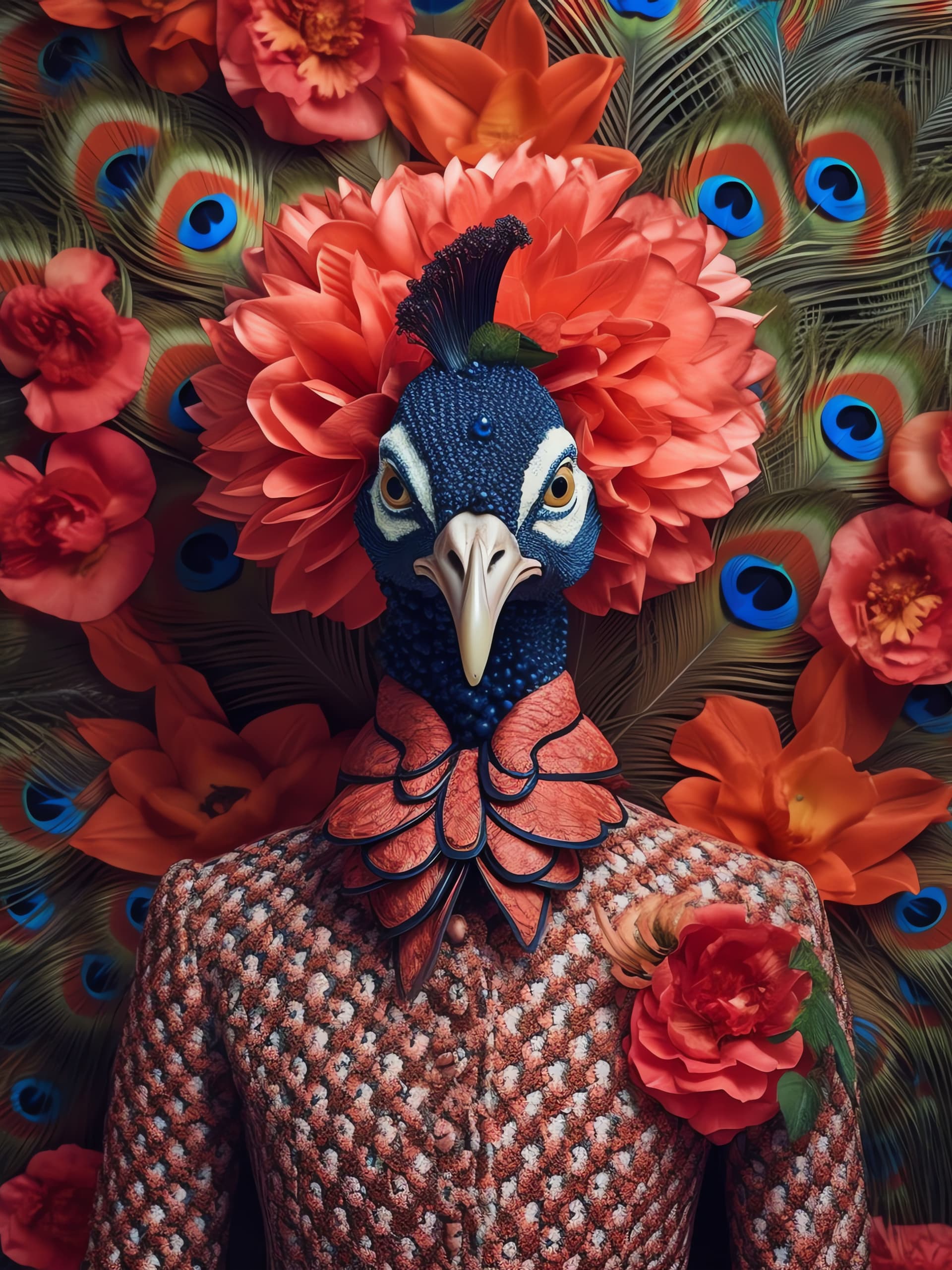 Peacock Portrait - Pro phone wallpaper