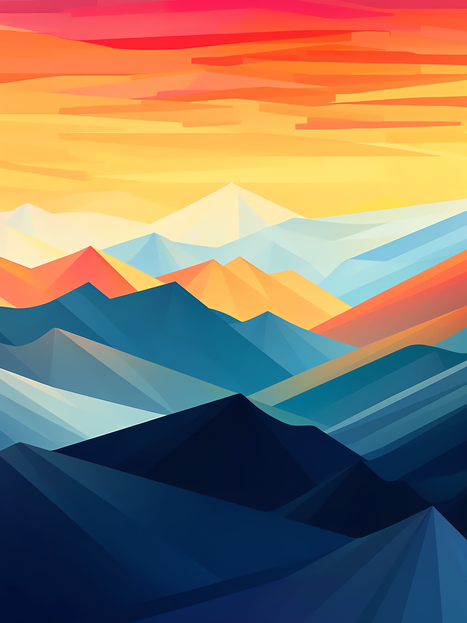 Geometric Mountain Range - Pro phone wallpaper