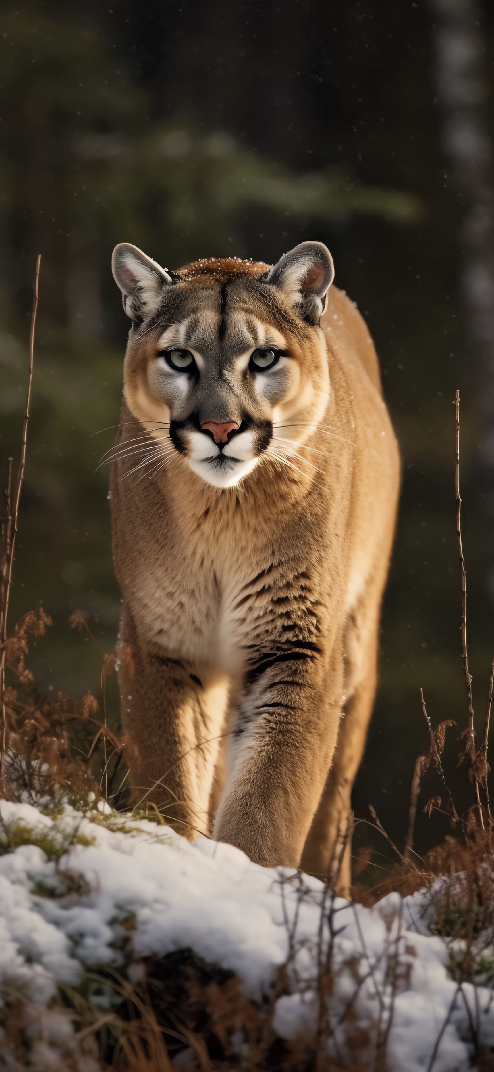 Prowling Mountain Lion - Pro phone wallpaper