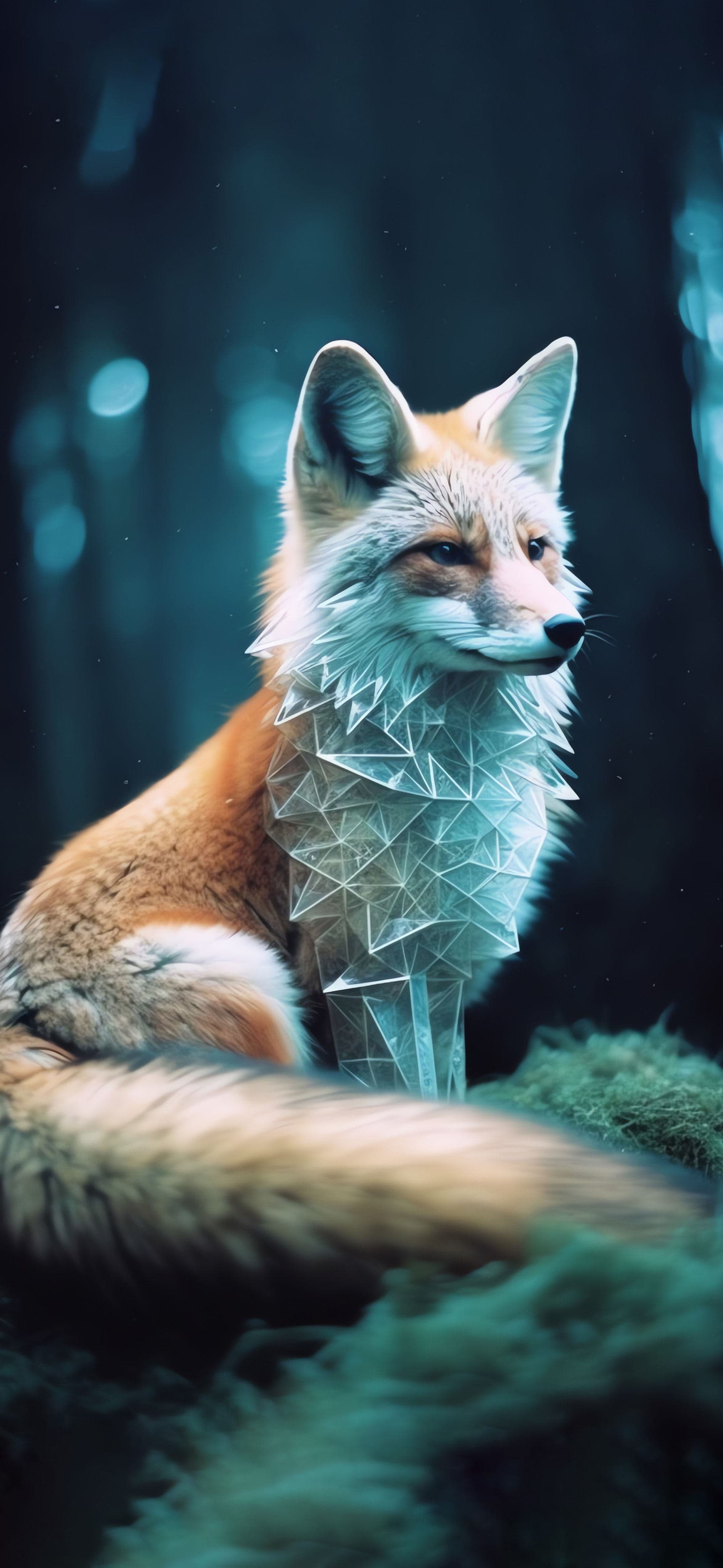 Geometric Fox Portrait - Pro phone wallpaper