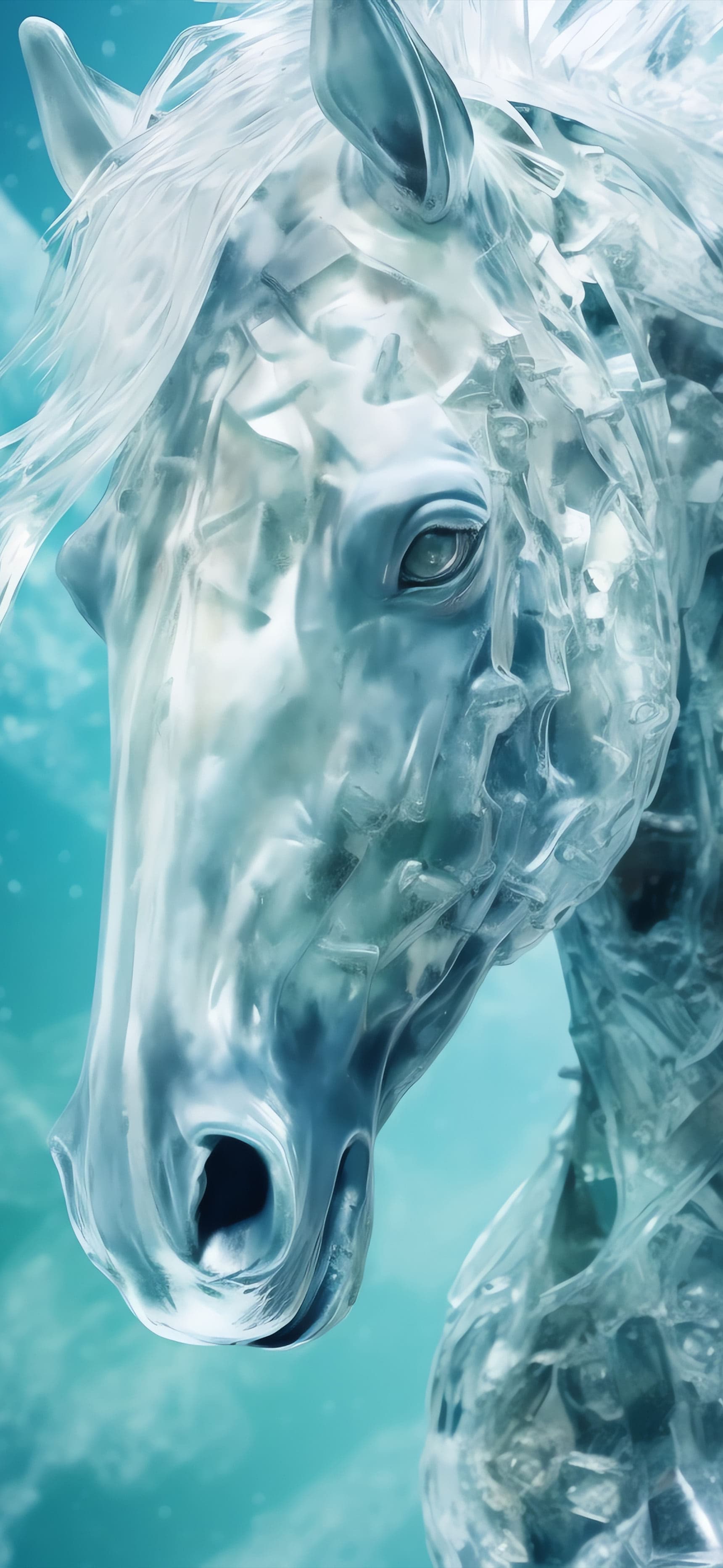 Icy Horse Sculpture - Pro phone wallpaper