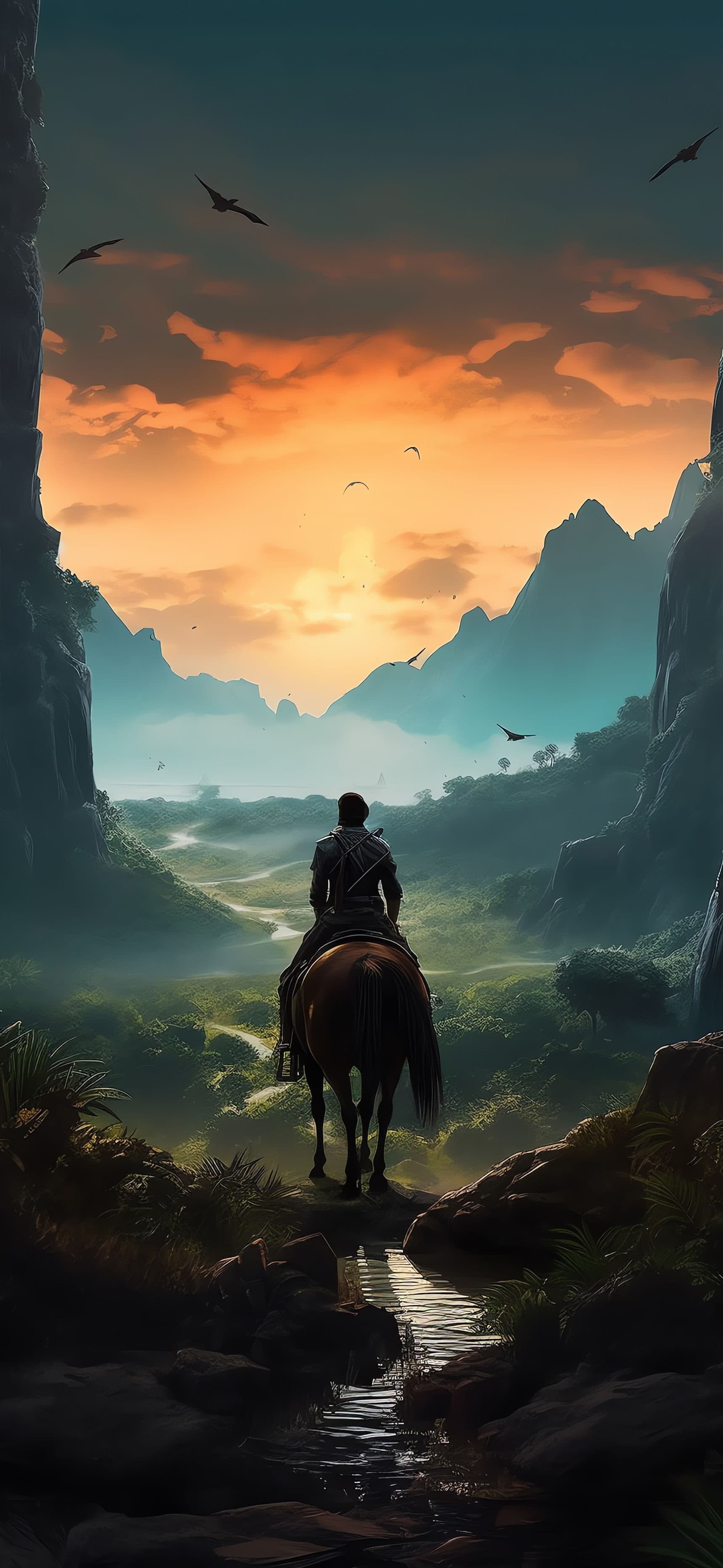 Equestrian Sunset Journey - Pro phone wallpaper
