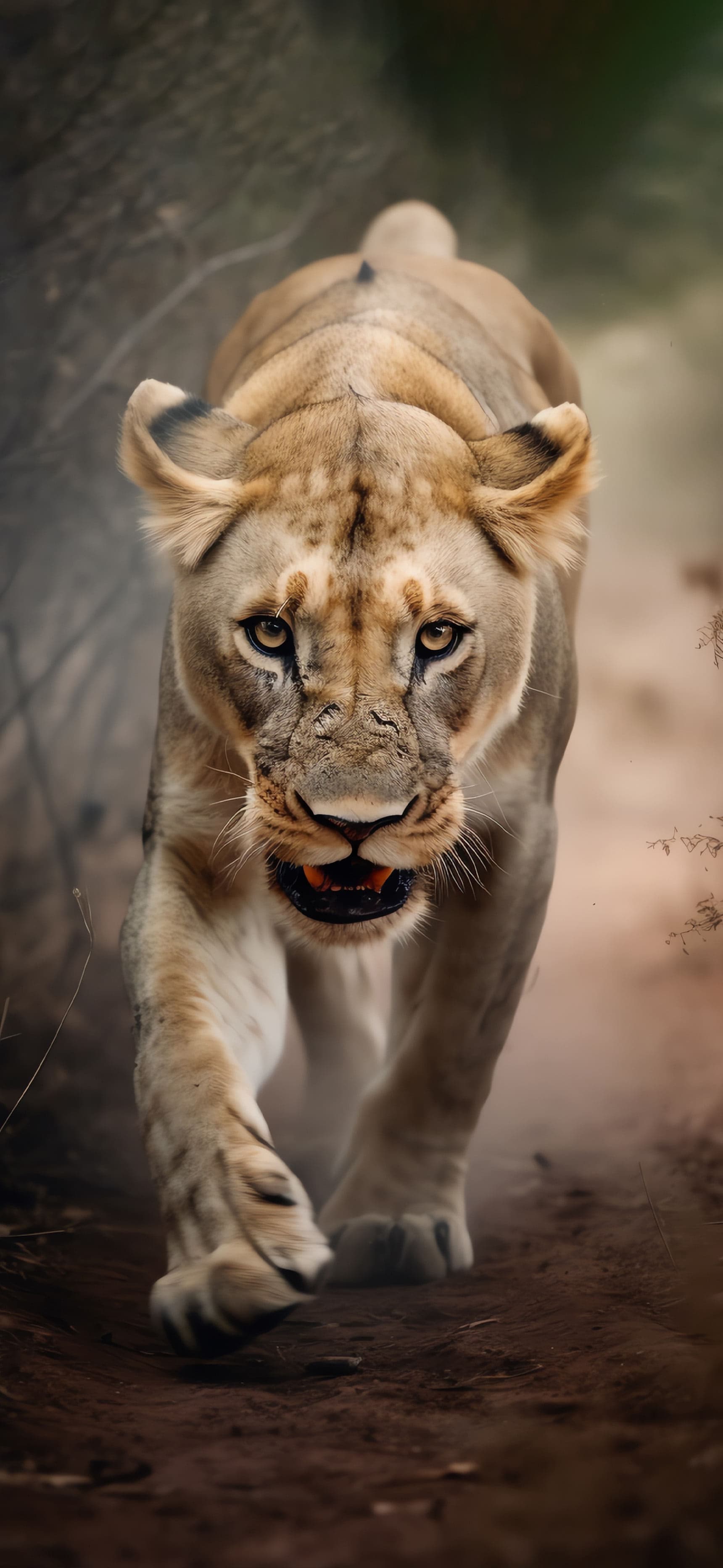 Lioness Stare Down - Pro phone wallpaper