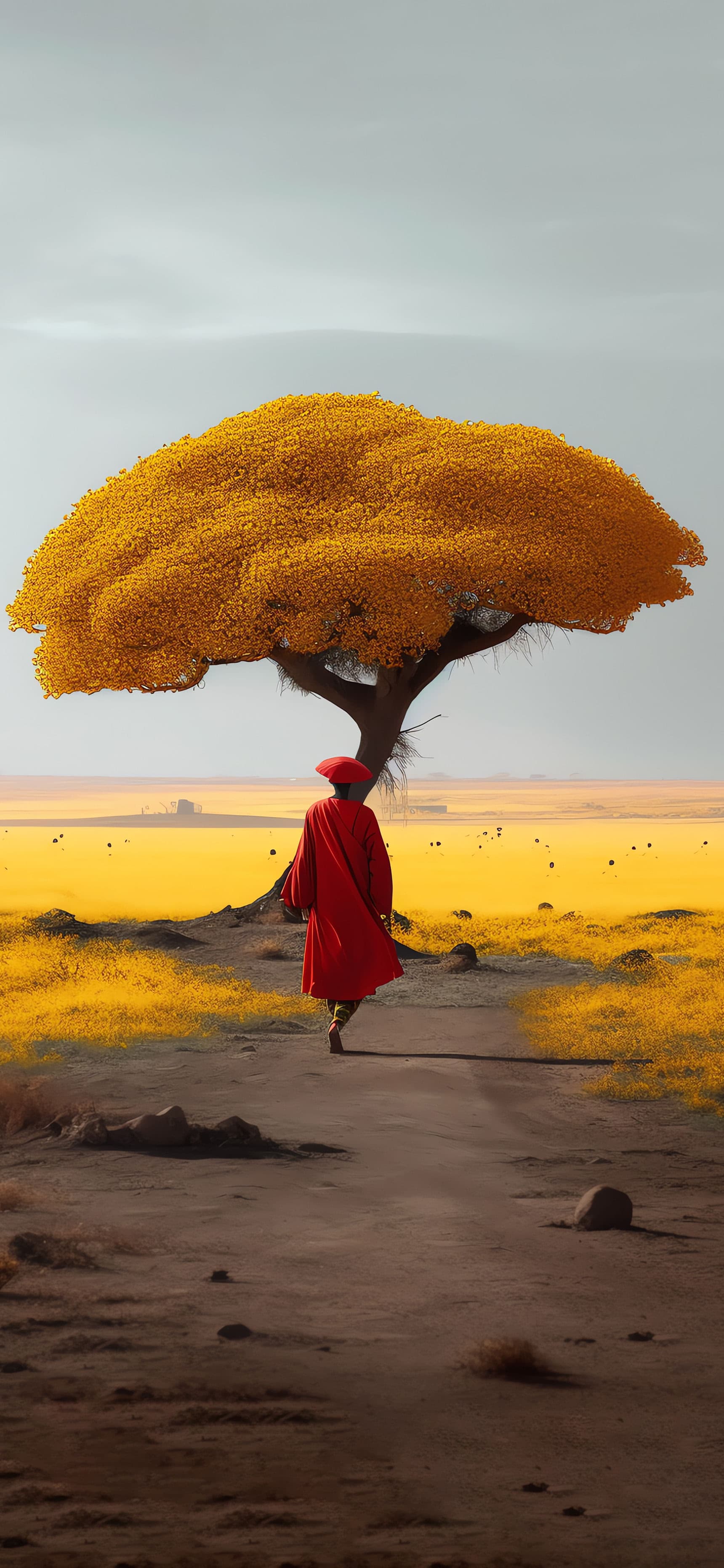 Solitary Journey Tree - Pro phone wallpaper