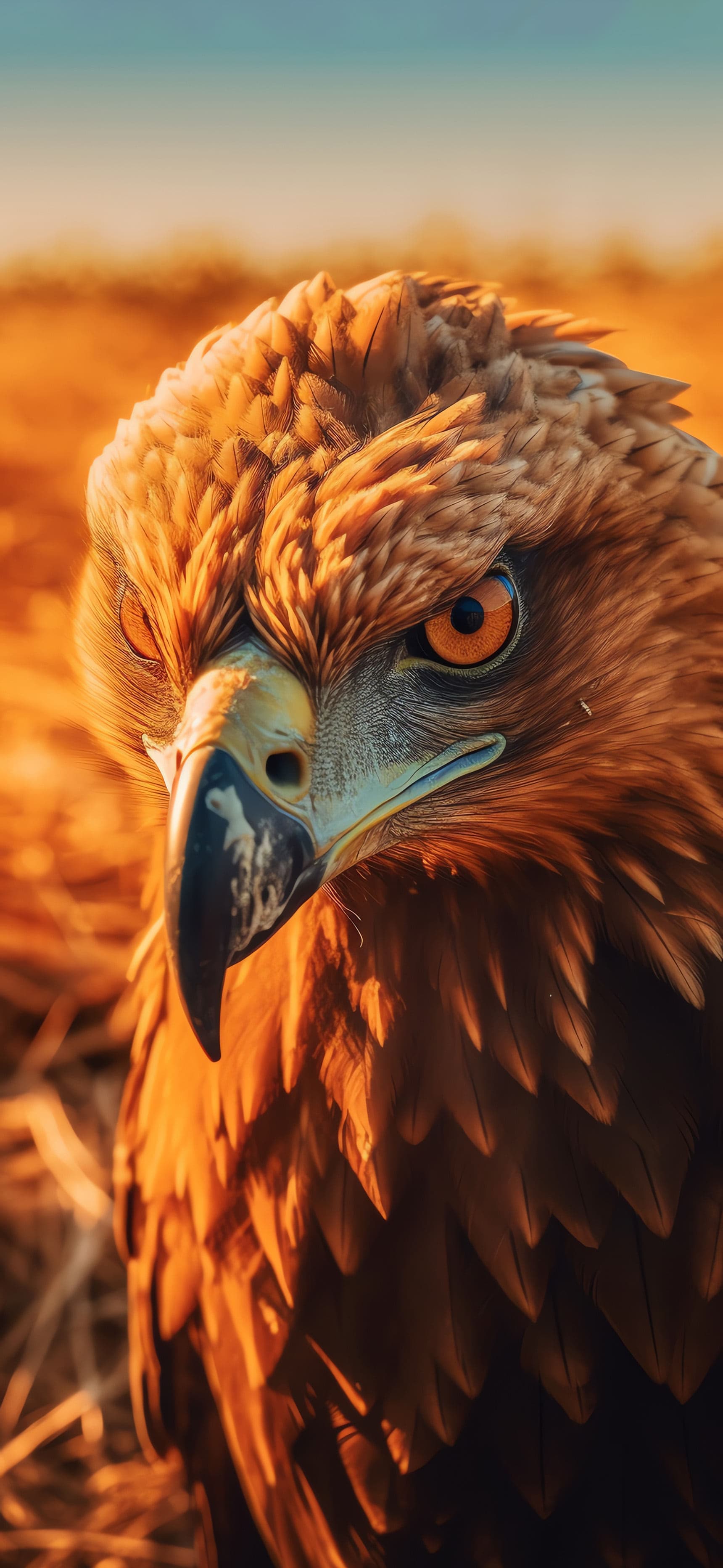 Golden Eagle Gaze - Pro phone wallpaper