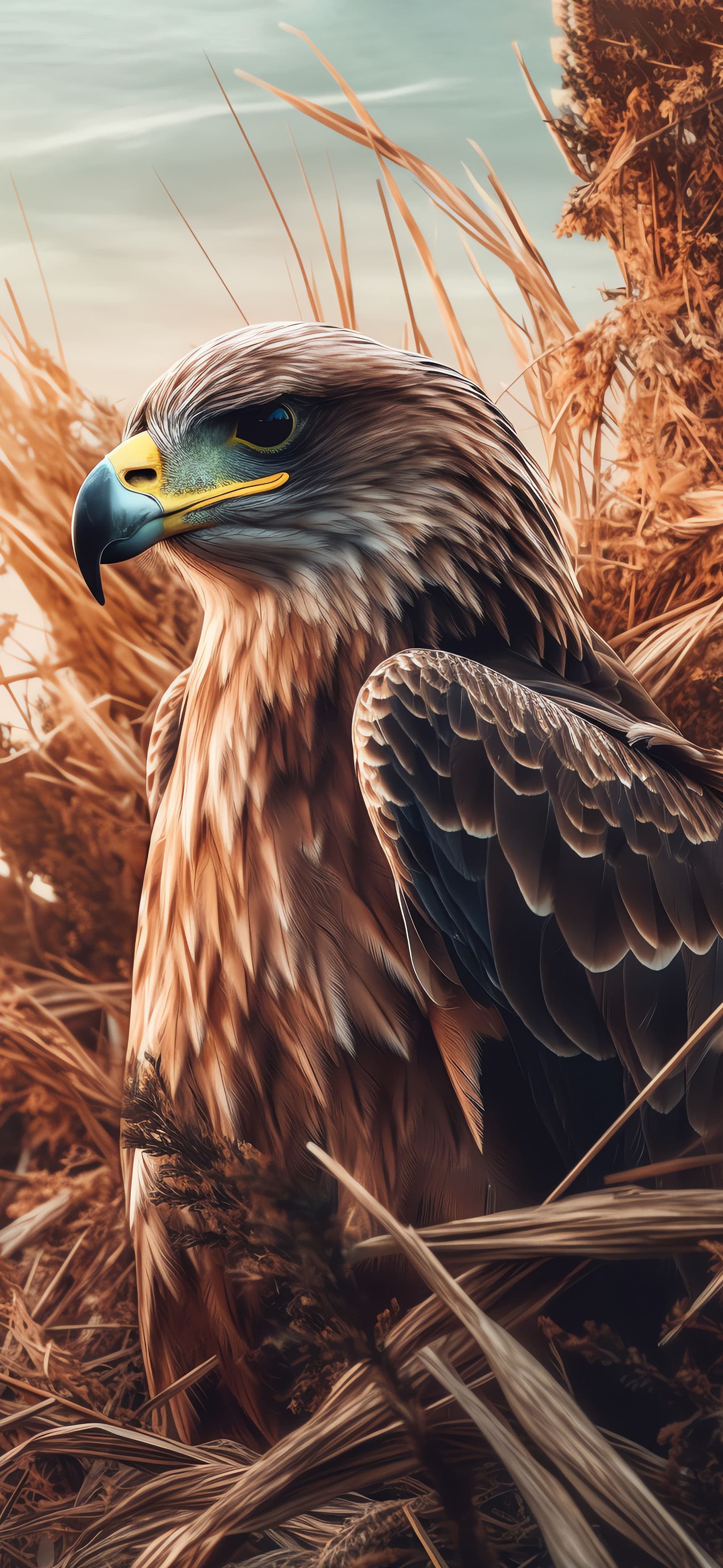 Golden Eagle Portrait - Pro phone wallpaper