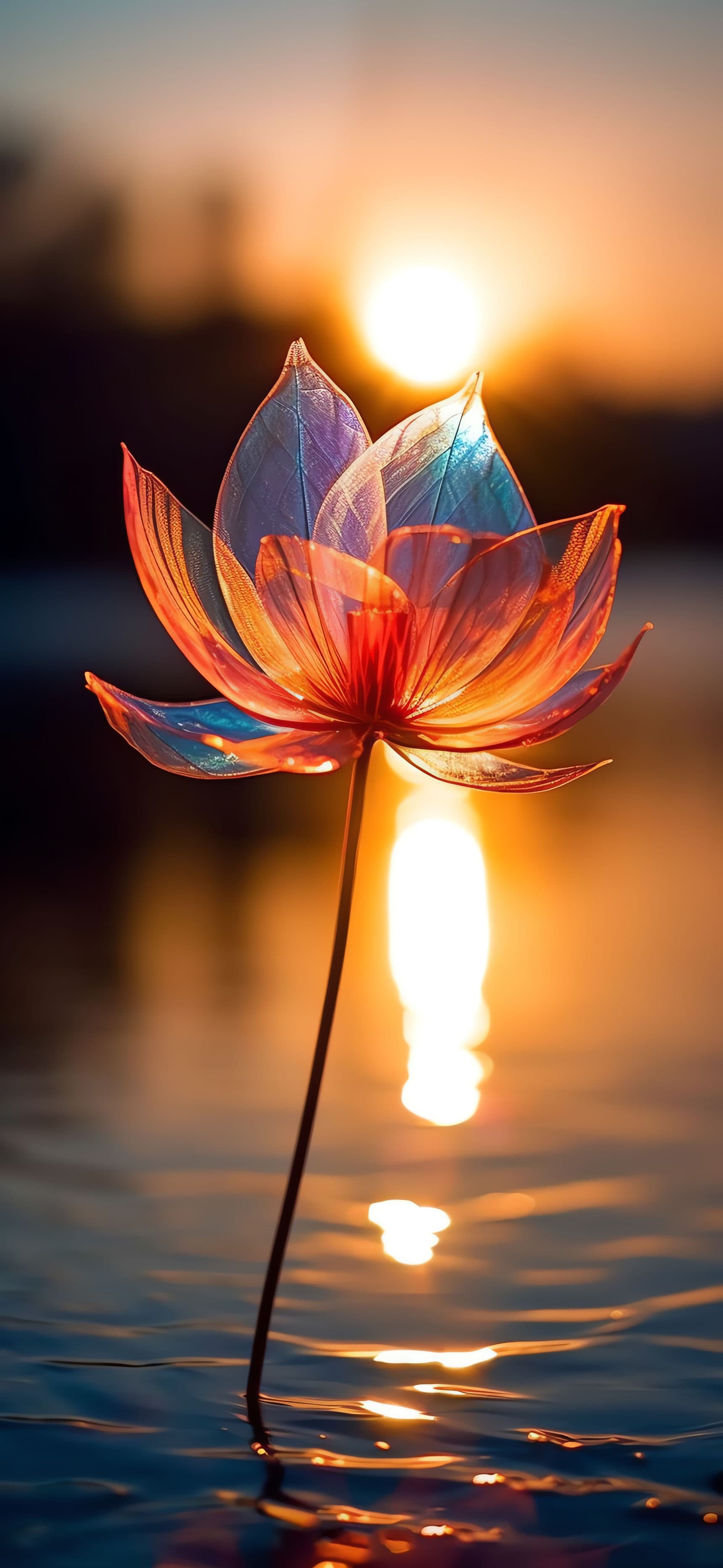 Translucent Bloom Sunset - Pro phone wallpaper