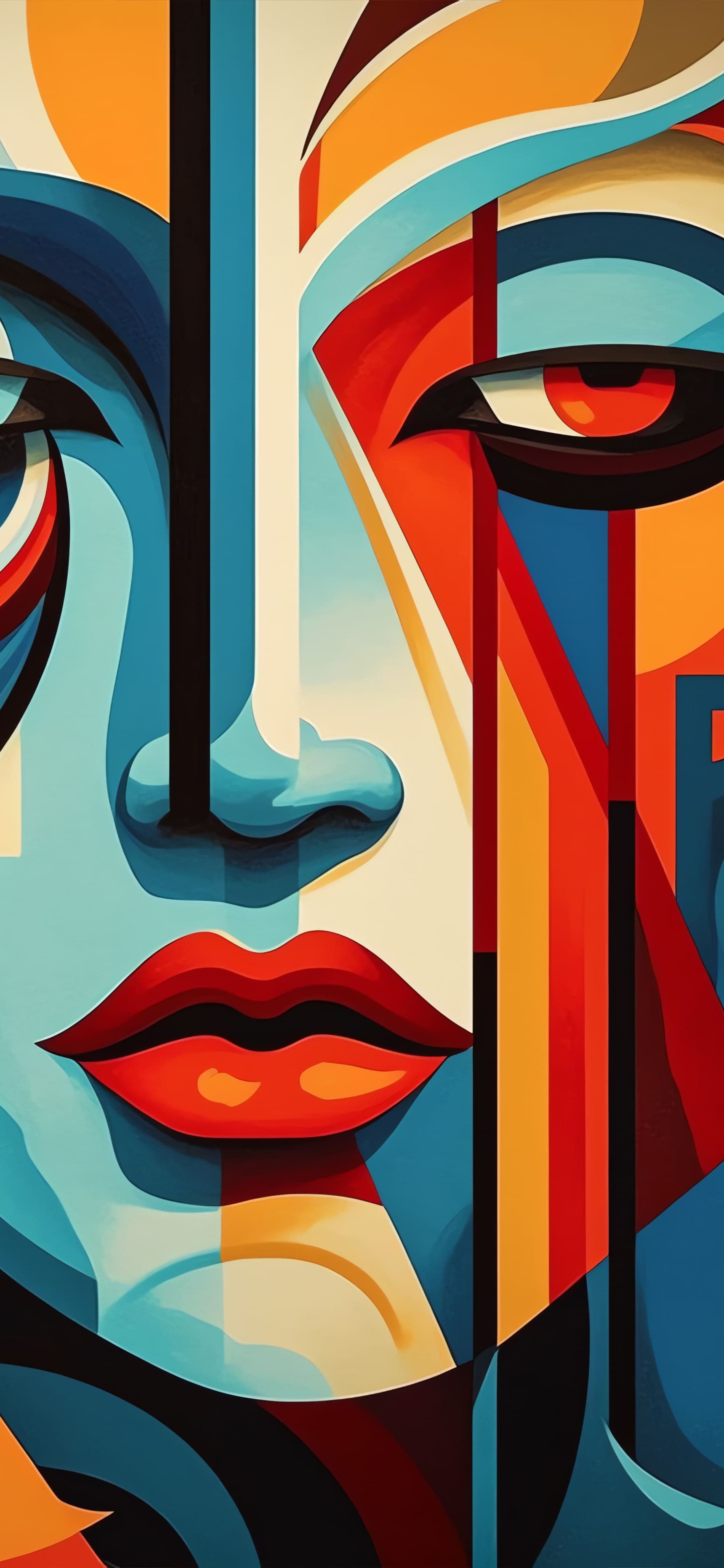 Geometric Face Art - Pro phone wallpaper