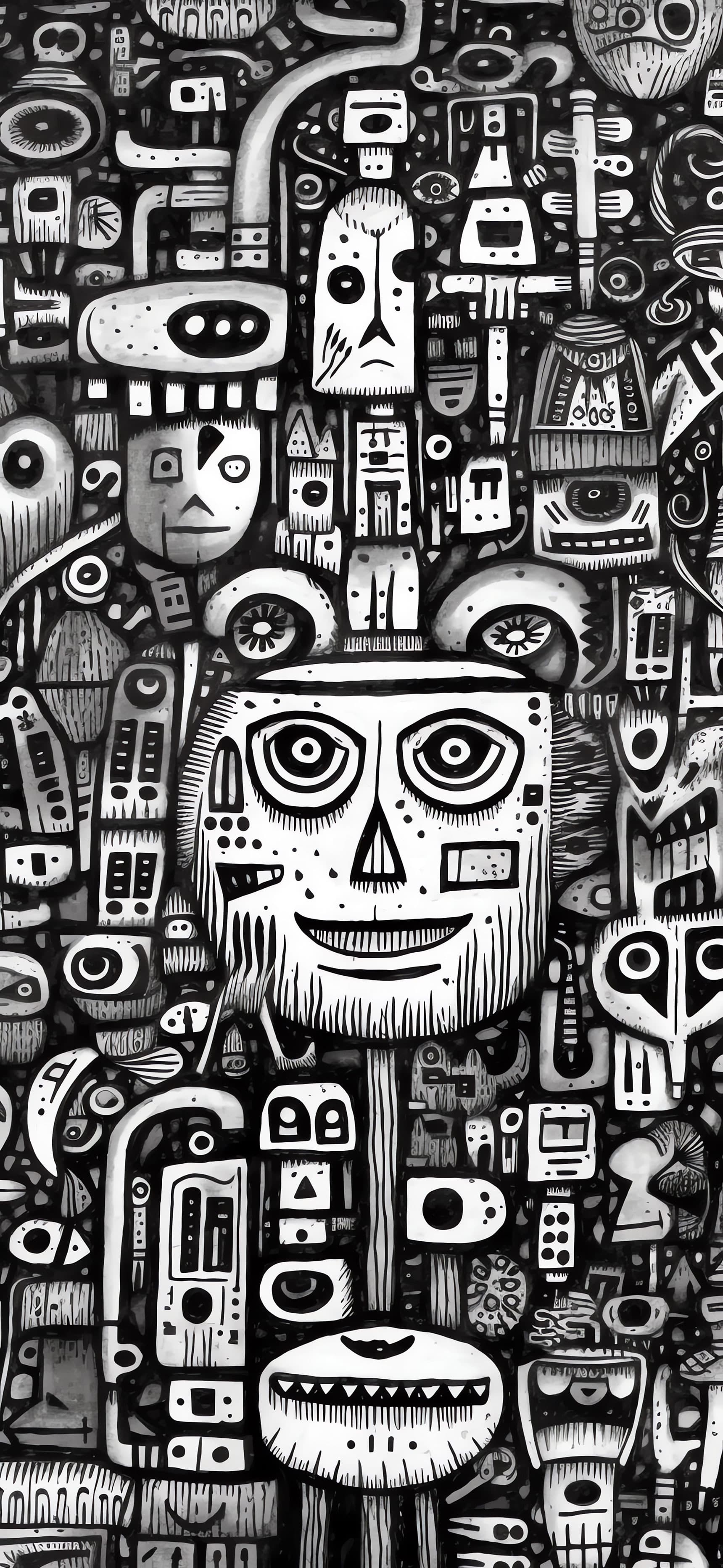 Abstract Doodle Chaos - Pro phone wallpaper