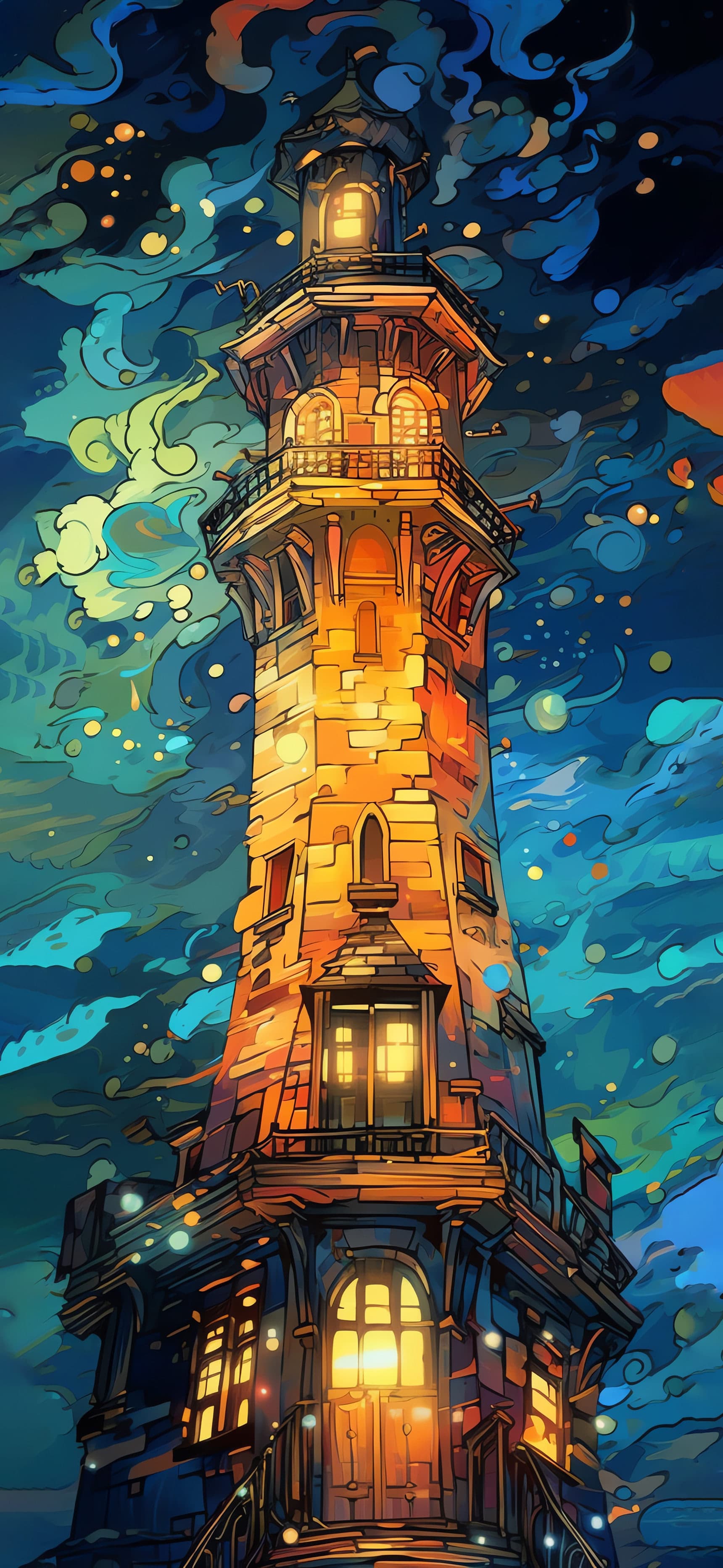 Lighthouse Night Beacon - Pro phone wallpaper