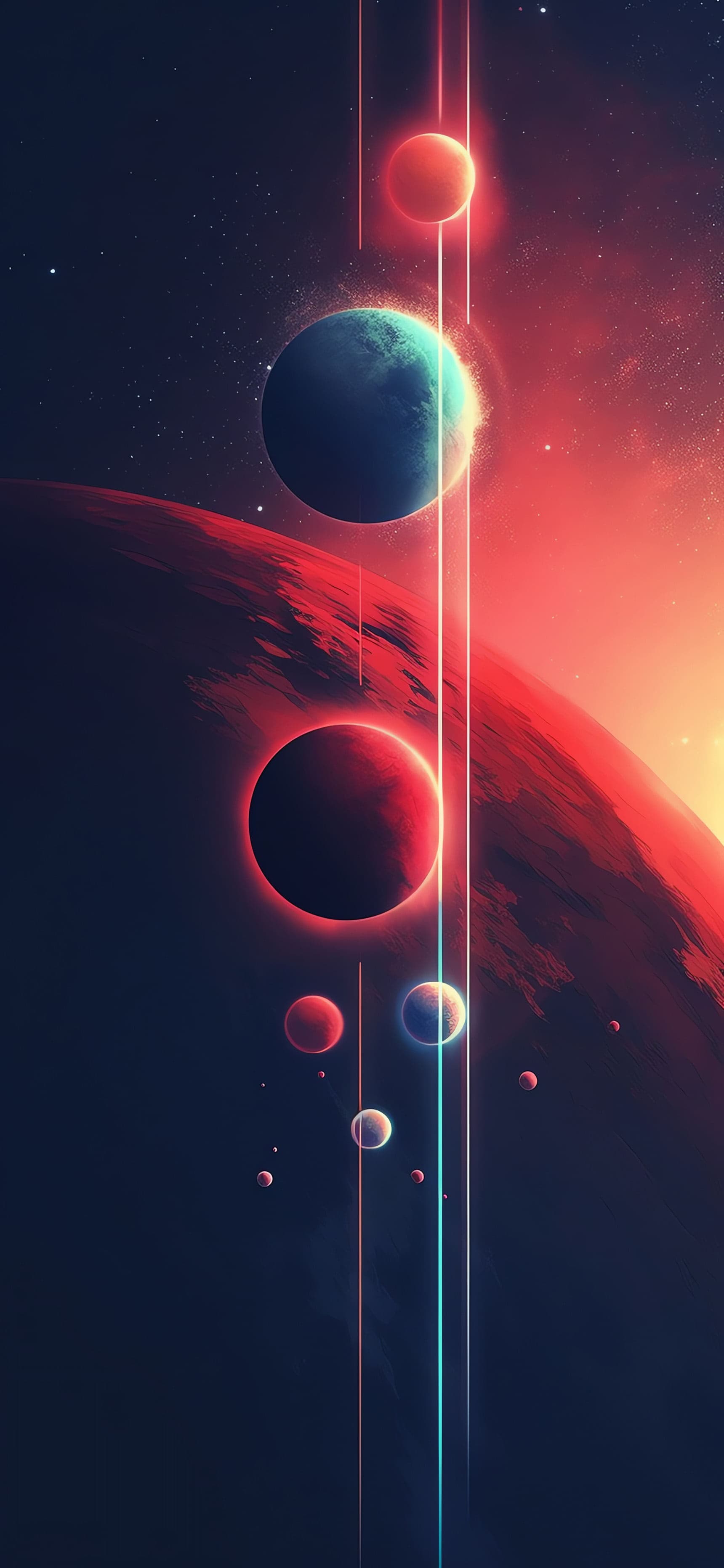 Planetary Alignment Art - Pro phone wallpaper