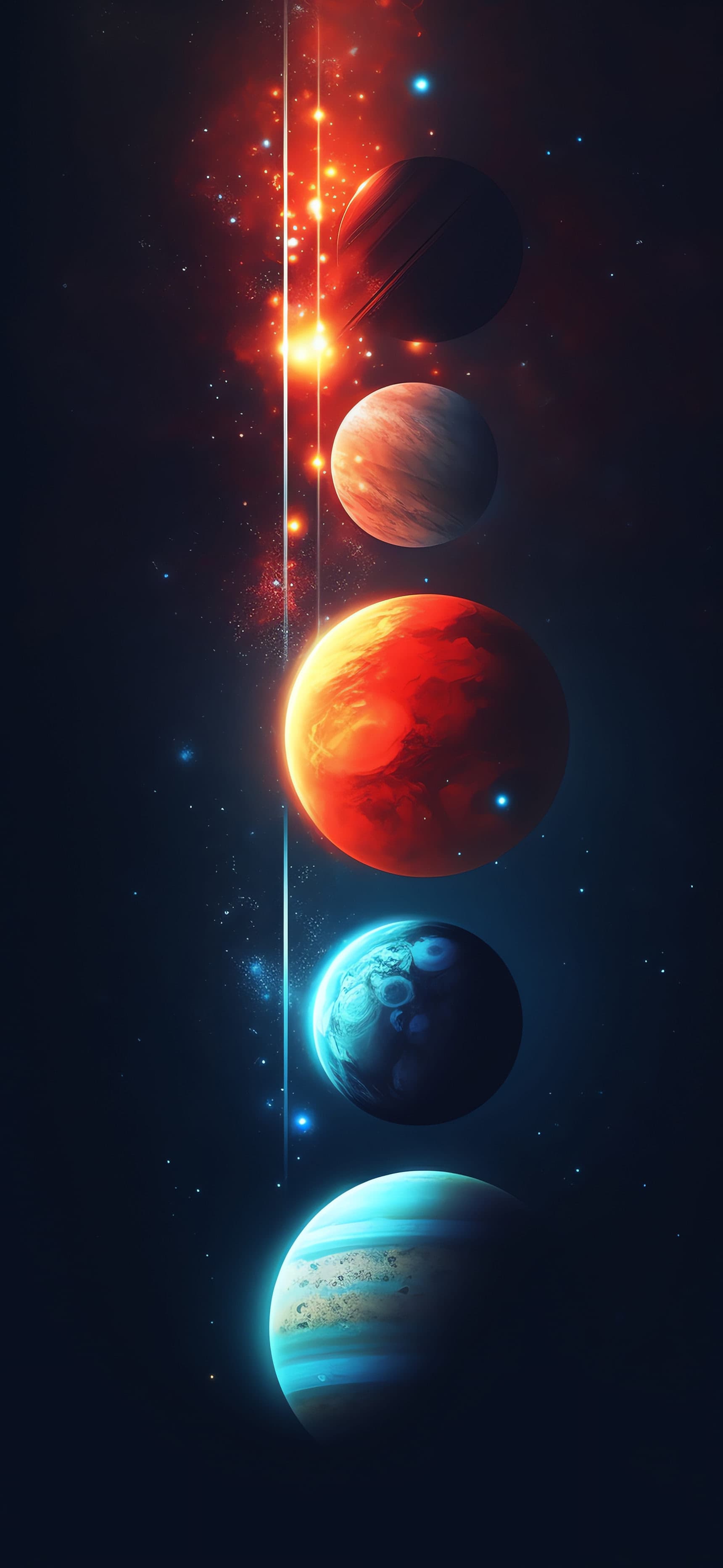 Planetary Cosmic Alignment - Pro phone wallpaper
