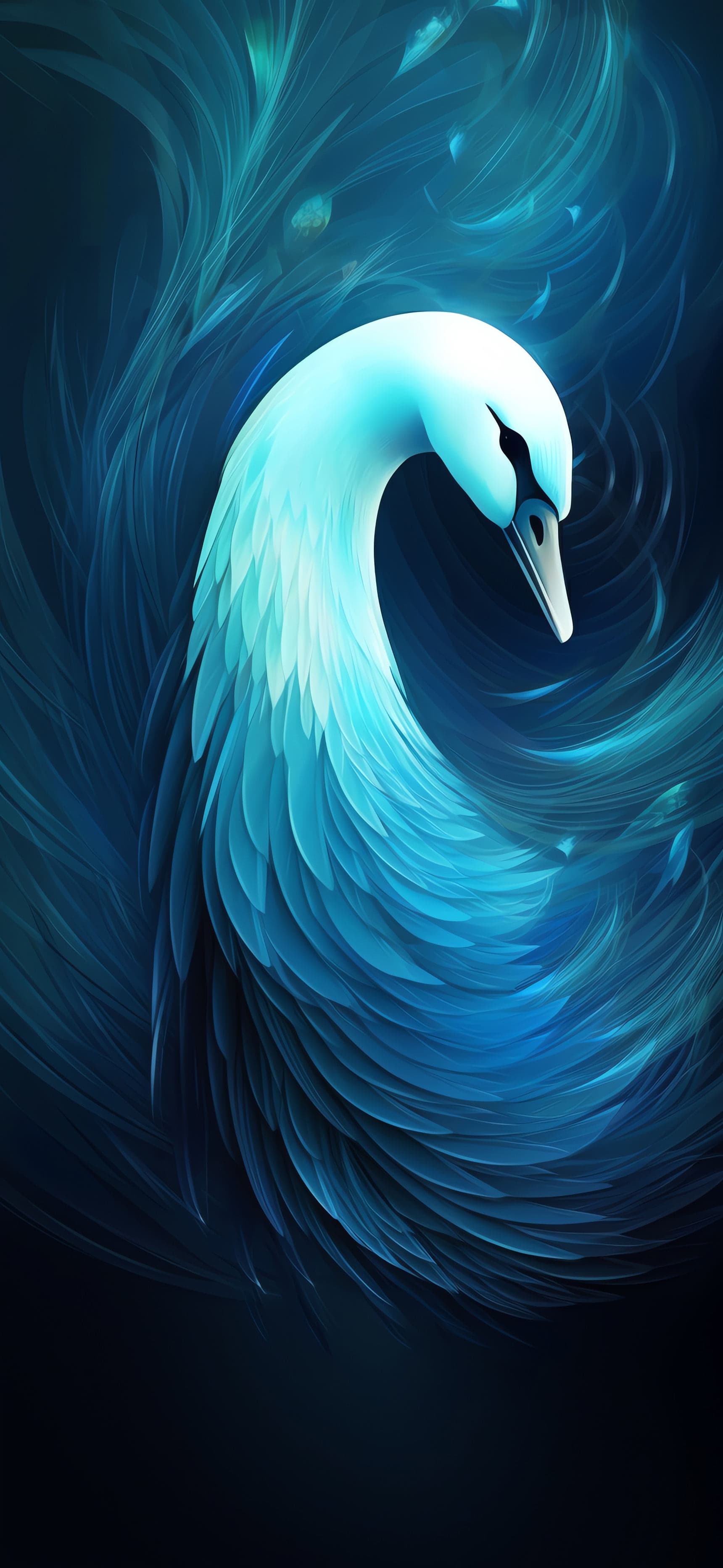 Azure Swan Feathers - Pro phone wallpaper