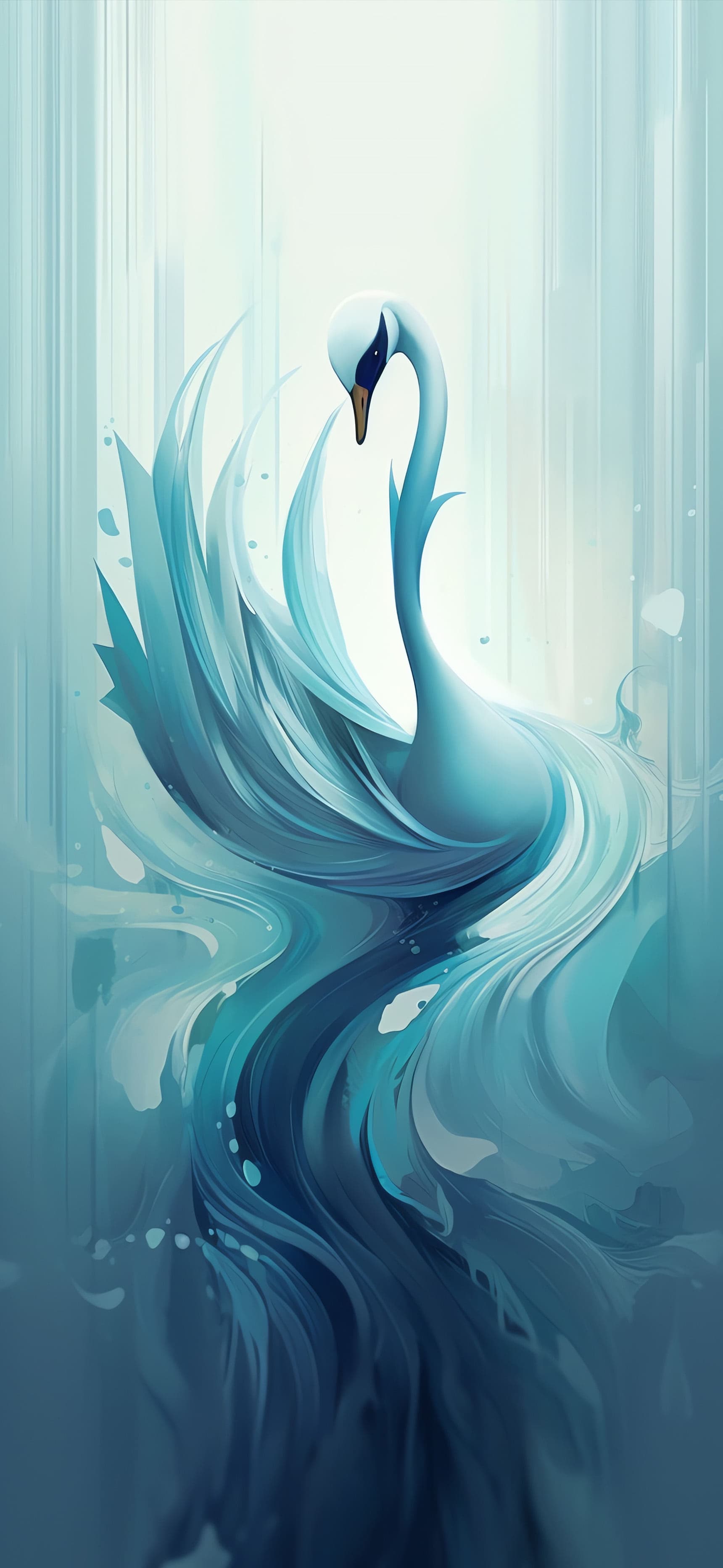 Aquatic Swan Dance - Pro phone wallpaper
