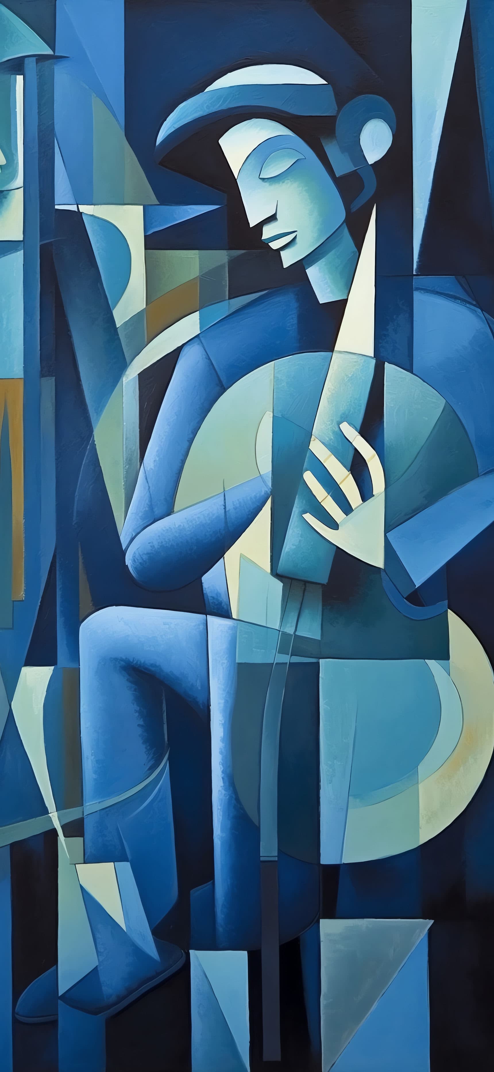 Blue Guitarist Art - Pro phone wallpaper