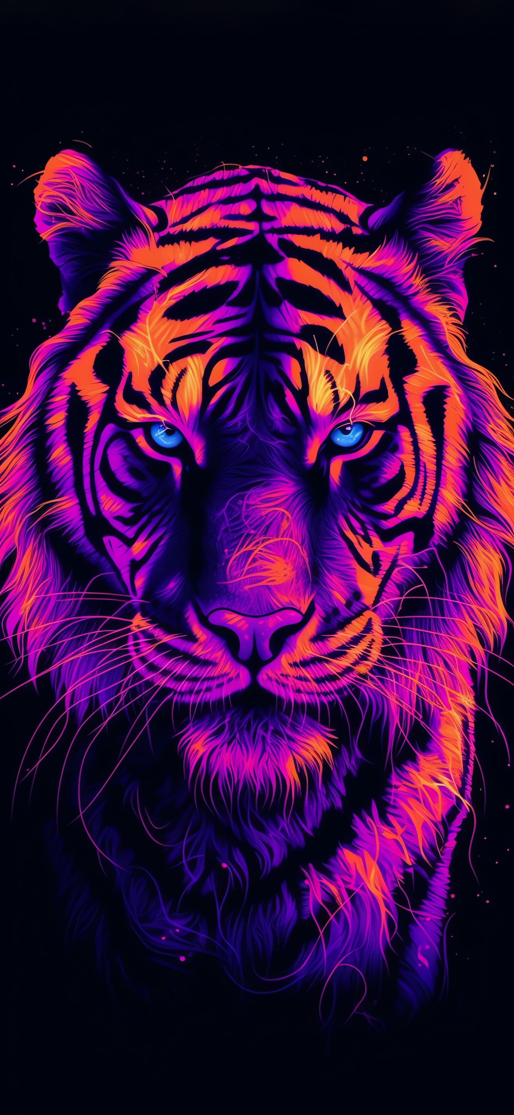 Electric Tiger Portrait - Pro phone wallpaper