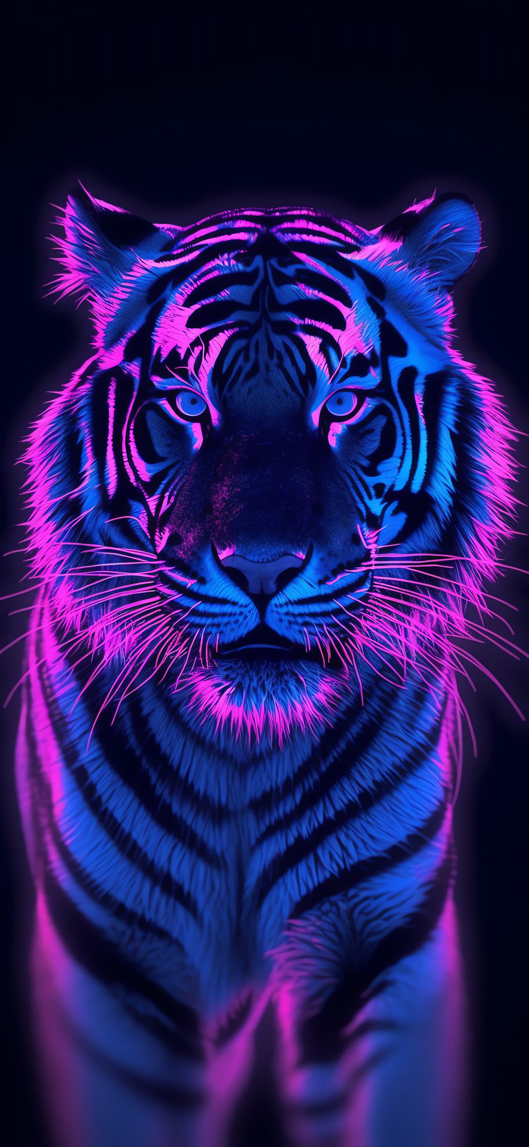 Neon Tiger Majesty - Pro phone wallpaper