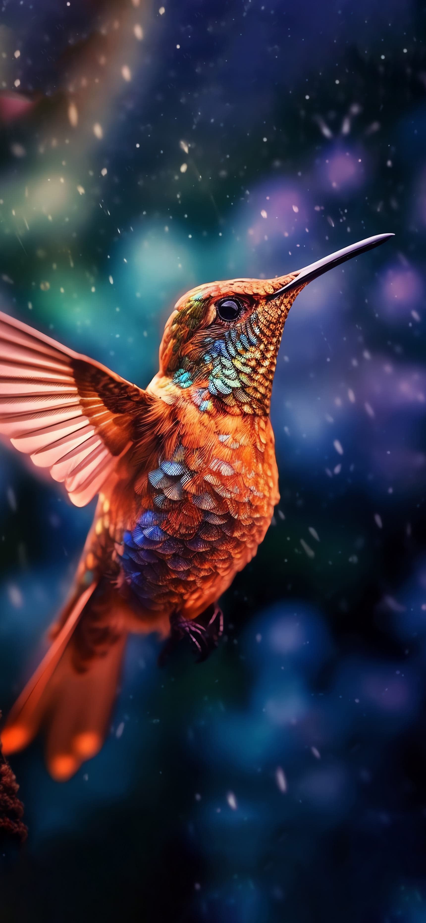 Hummingbird Jewel Tones - Pro phone wallpaper