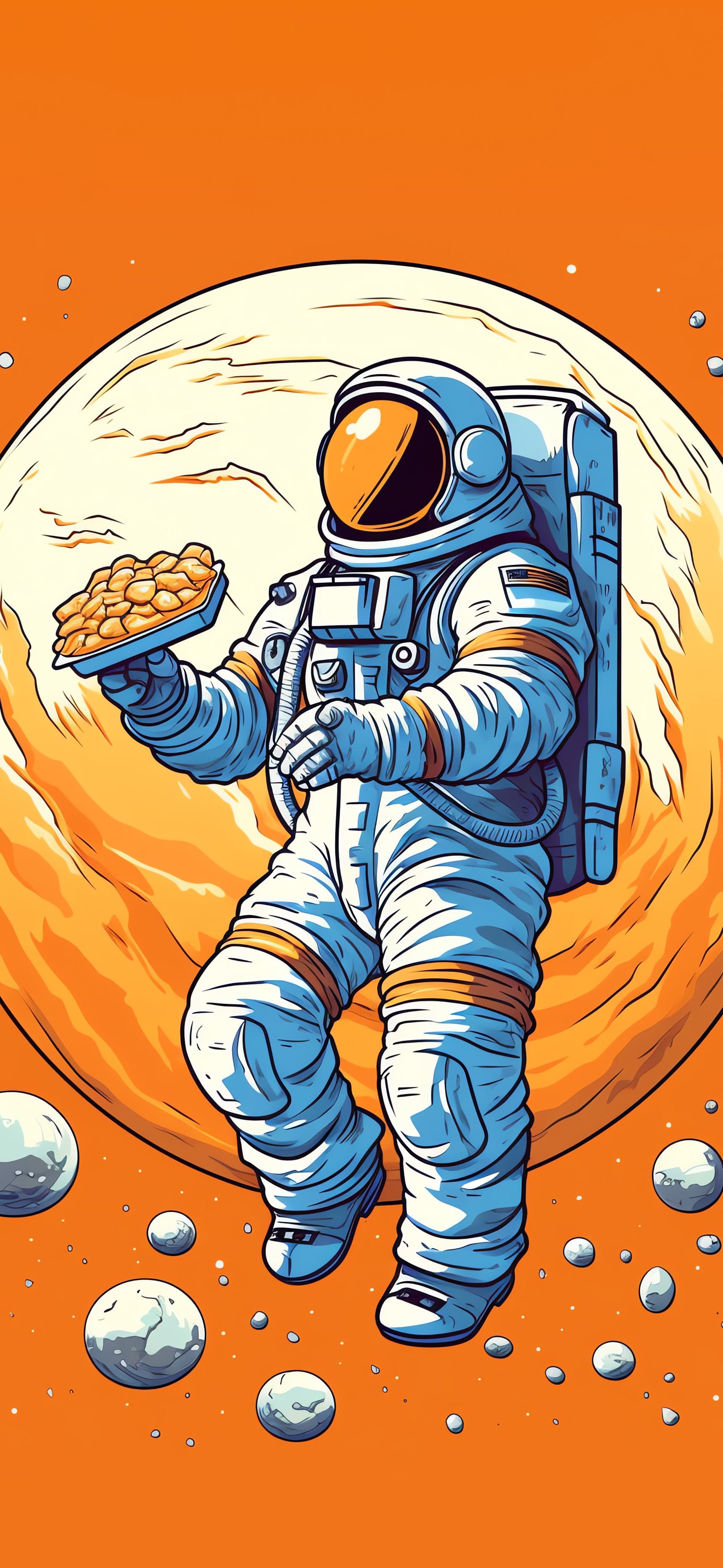 Astronaut Snack Time - Pro phone wallpaper