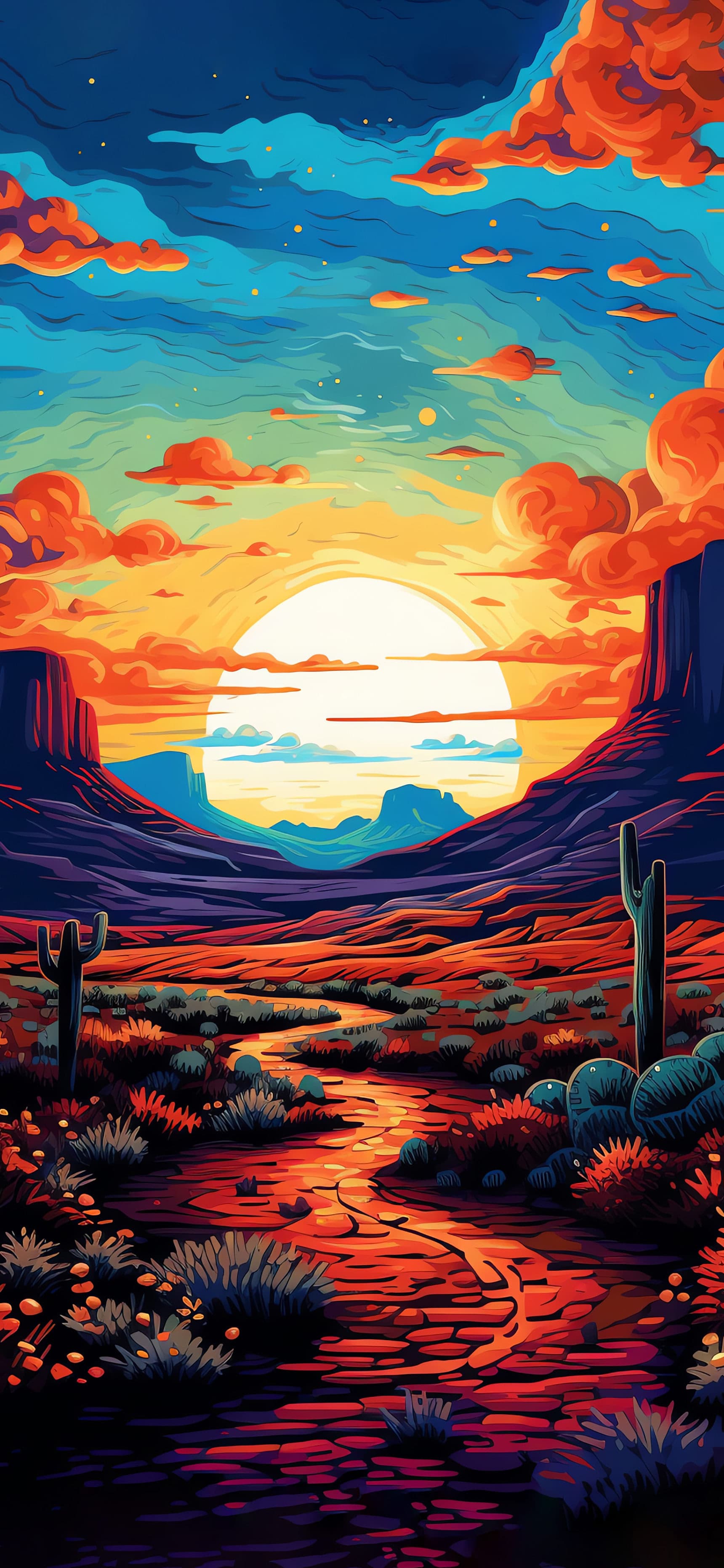 Desert Sunset Vista - Pro phone wallpaper