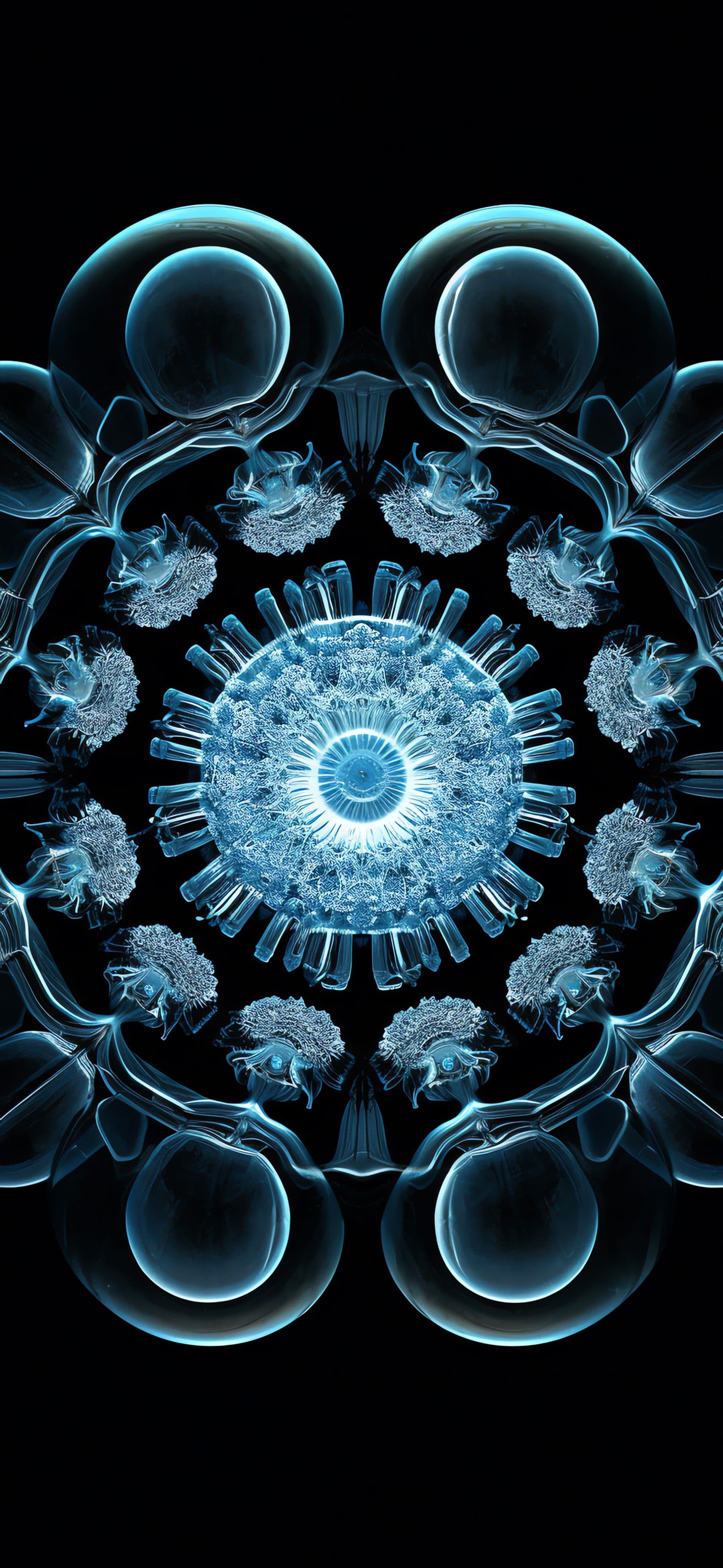 Abstract Cyan Orb - Pro phone wallpaper