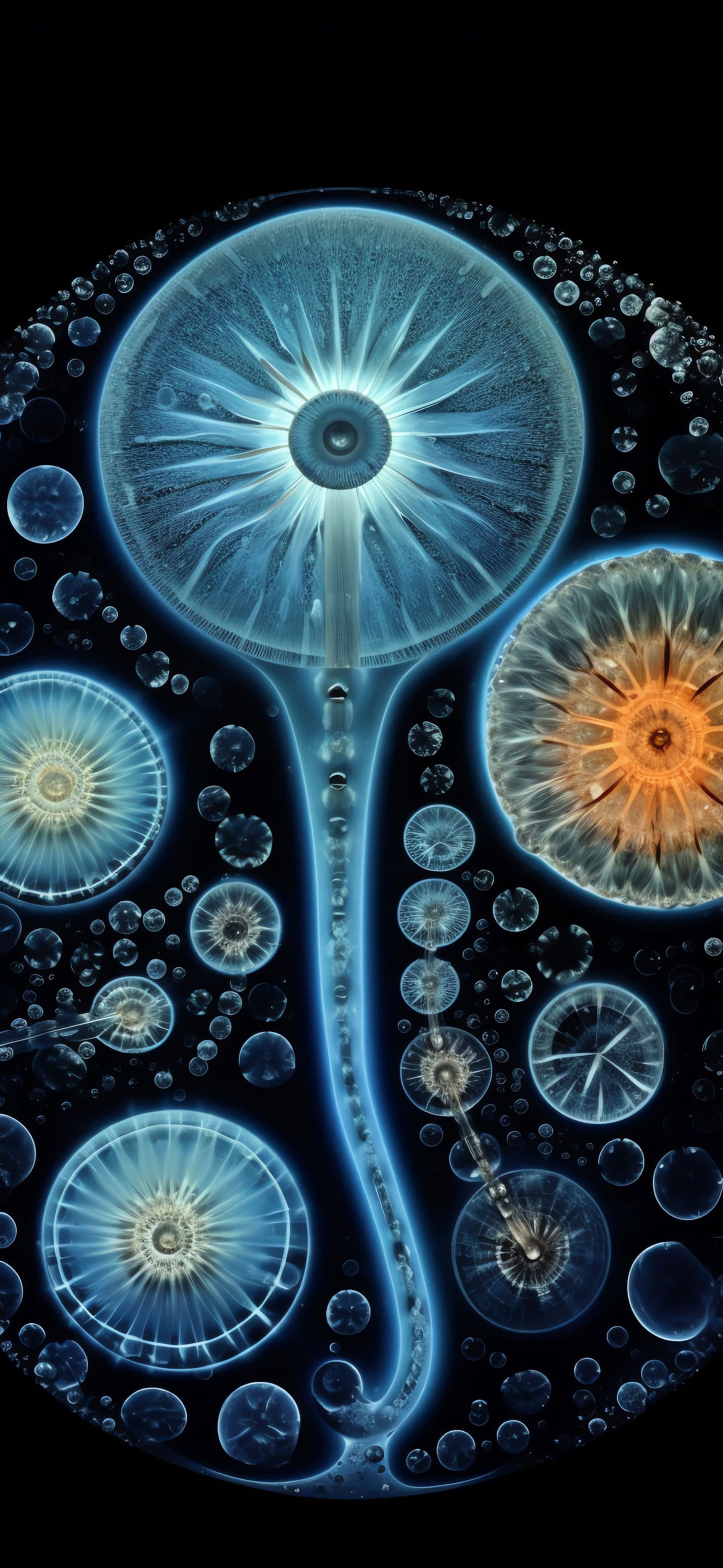Abstract Blue Cells - Pro phone wallpaper